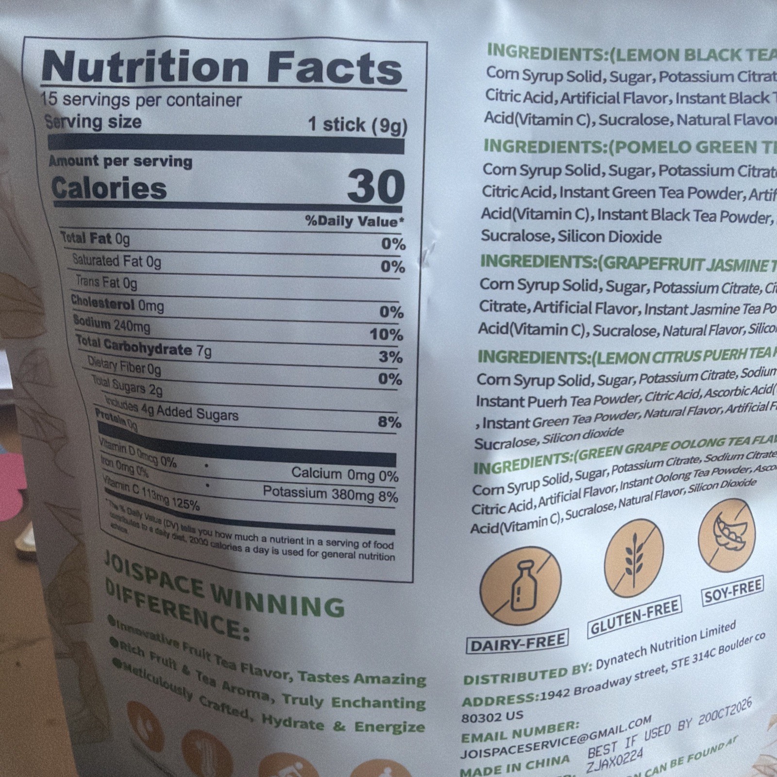 JOISPACE Electrolite Drink Mix