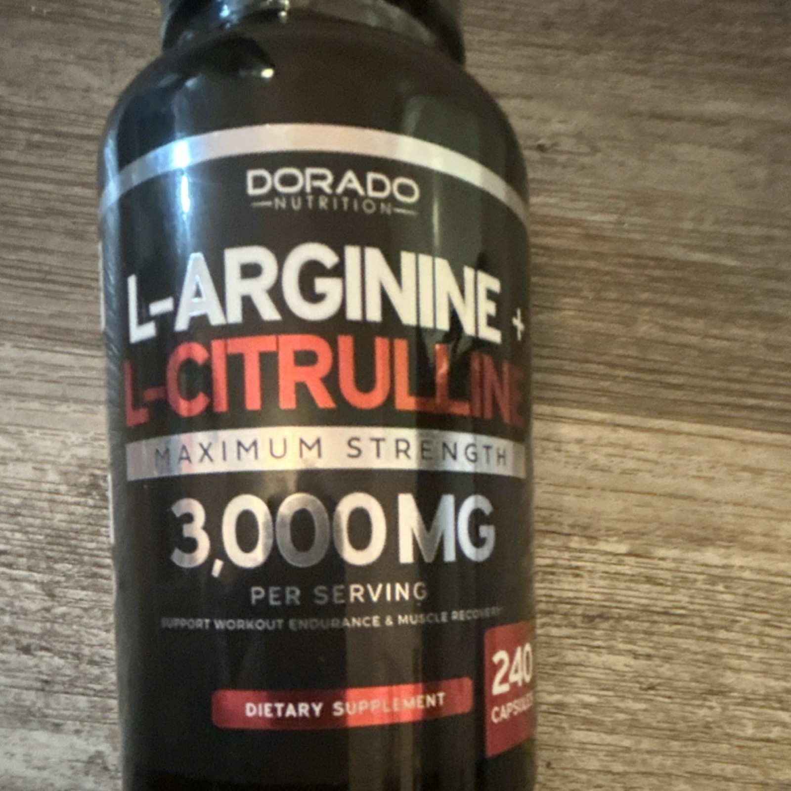 Dorado Nutrition L-Arginine HCl L-Citrulline 3000mg Capsules 240 Ct