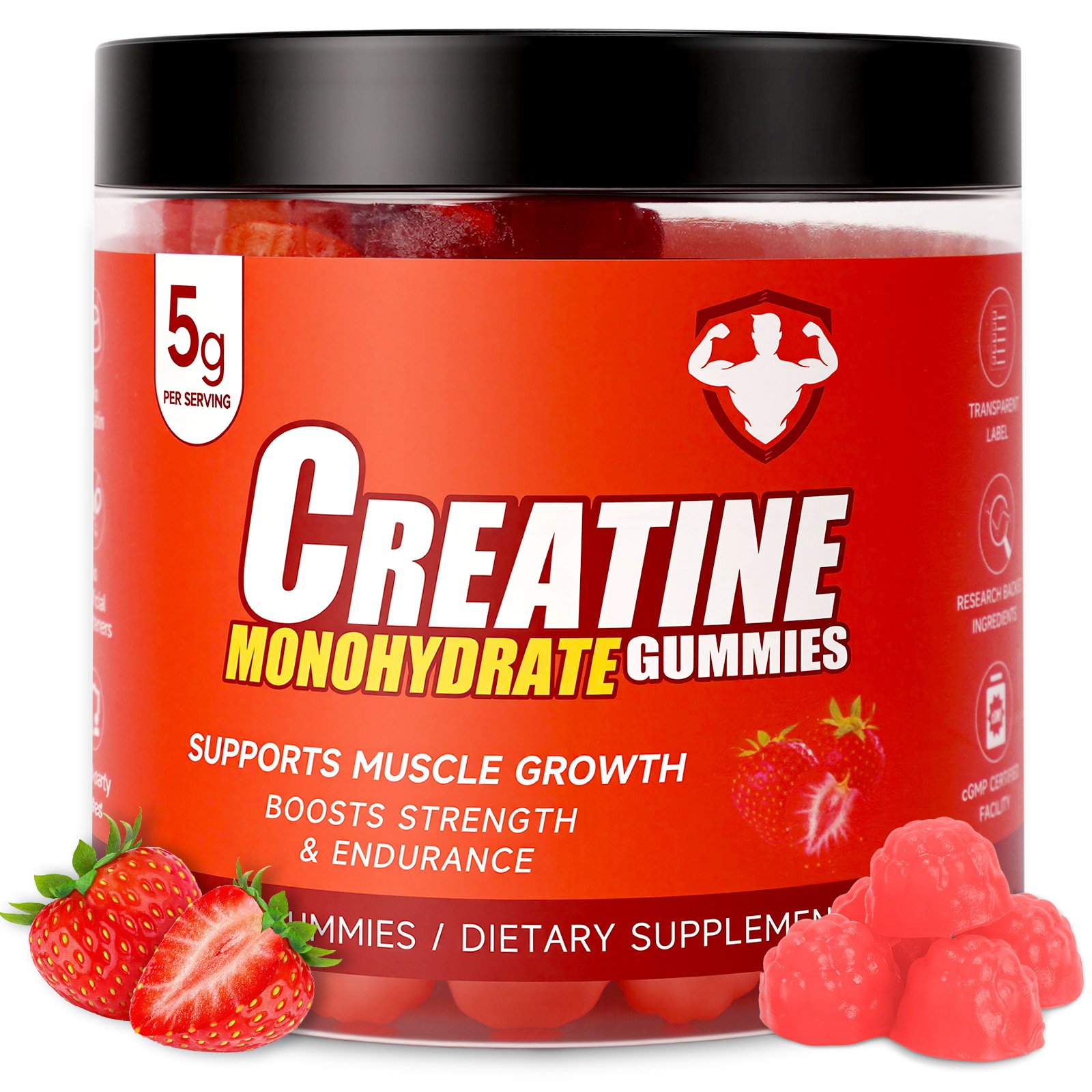 Supports Muscle Growth Creatine Monohydrate Gummies with 5g Per Serving