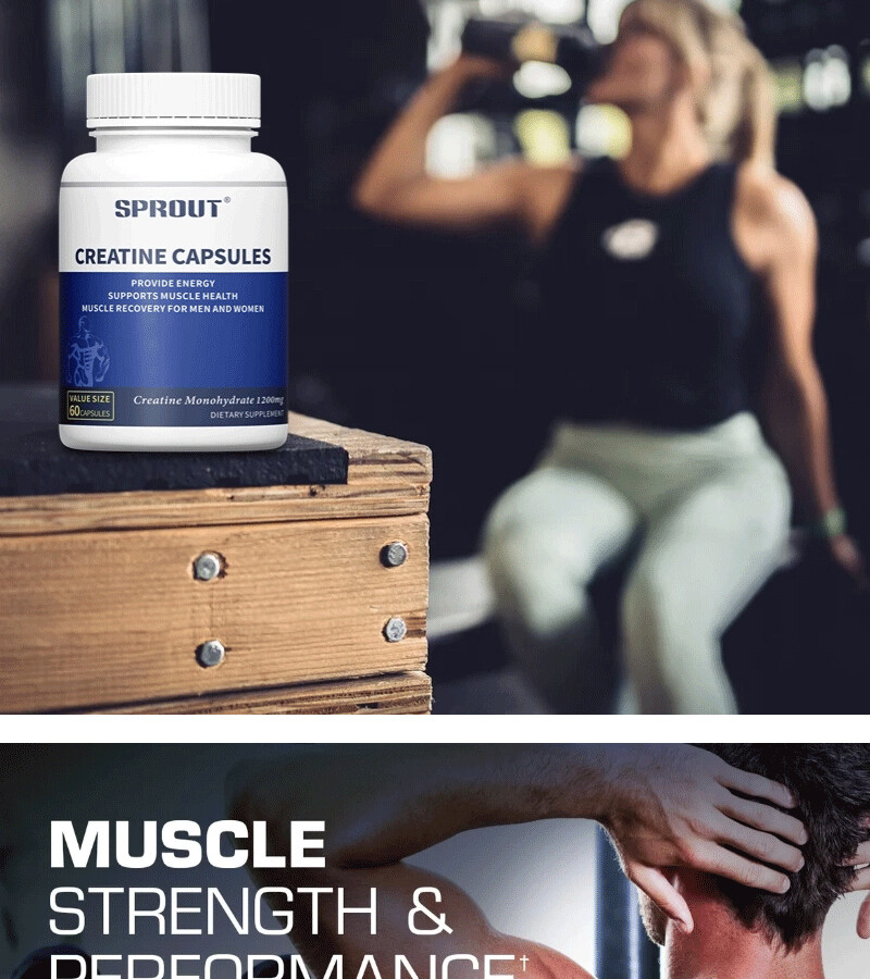 Creatine Monohydrate 60 Capsules – 1200 mg Per Serving