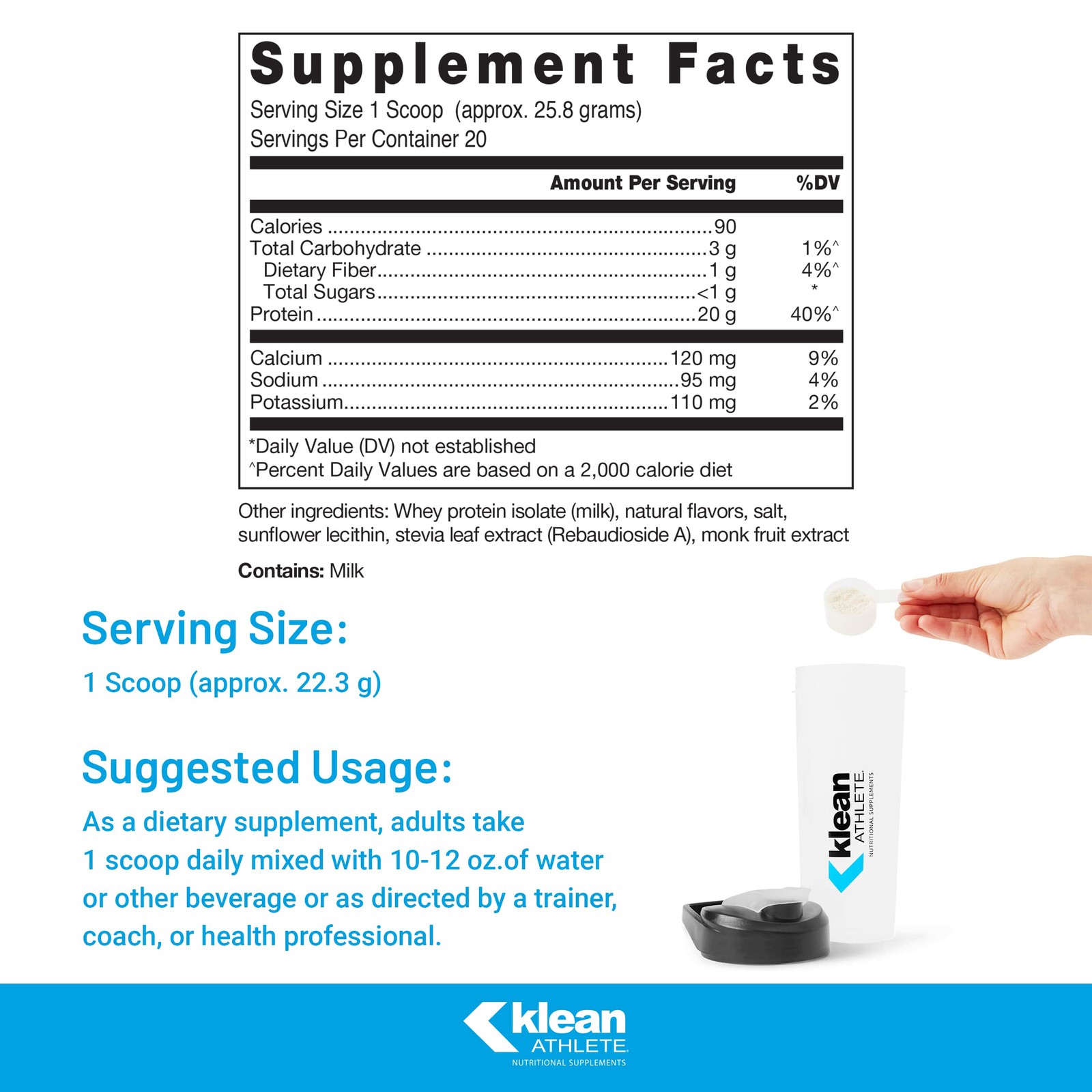 Klean Athlete Isolate – Whey Protein – 1.14 Pound (Pack of 1)