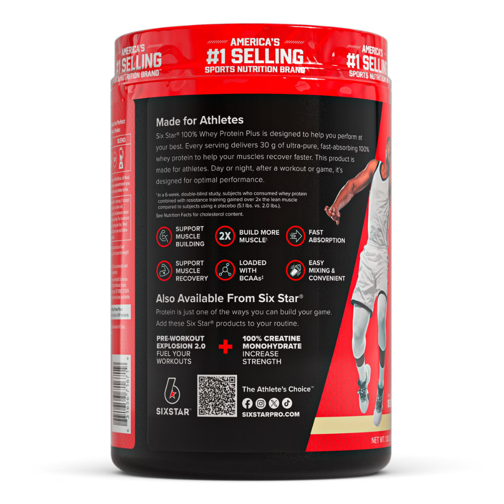 Six Star Pro Nutrition 100% Whey Protein Powder, Vanilla Cream, 1.81 lbs, 30g
