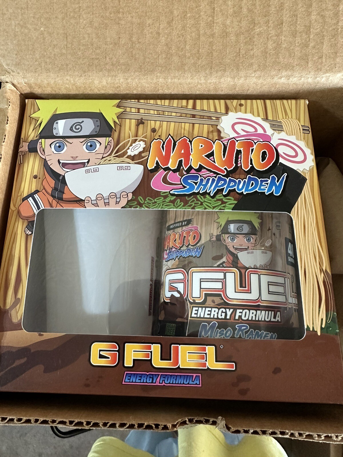 G Fuel Naruto Miso Ramen Collector’s Box Tub + Shaker Cup Sticker Energy Formula