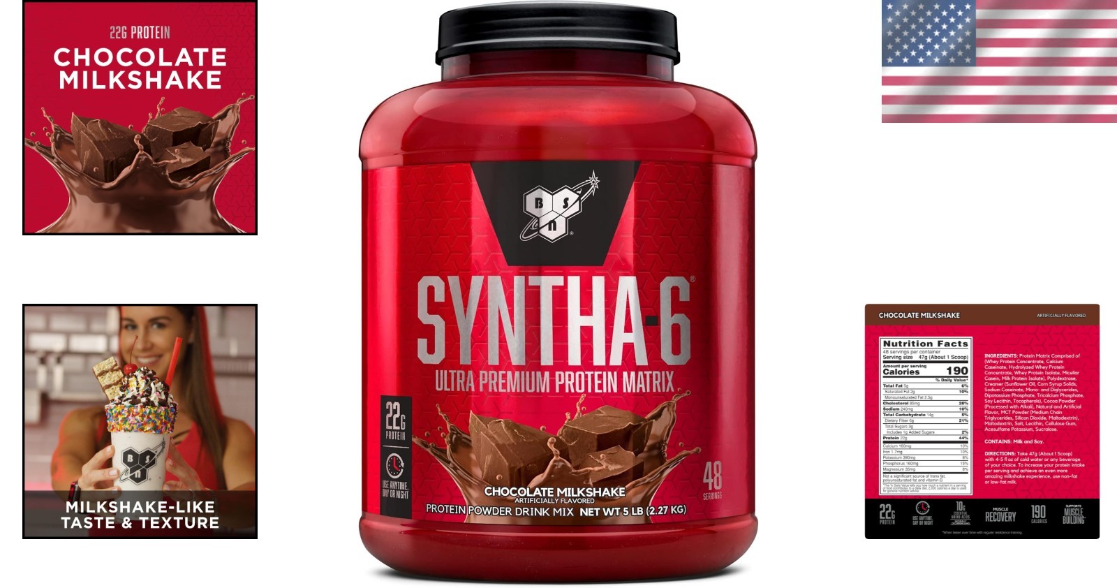 Ultra- SYNTHA-6 Whey Protein – 22g Protein, Gluten Free, 48 Servings