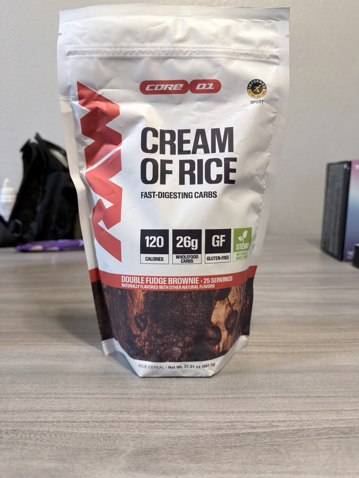 RAW Core Cream of Rice Double Fudge Brownie Vegan GF Powder 31.31 oz CRR005