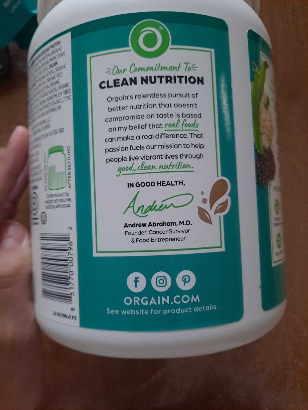 Orgain Organic Plant Based Protein Powder Fruity Cereal Flavor