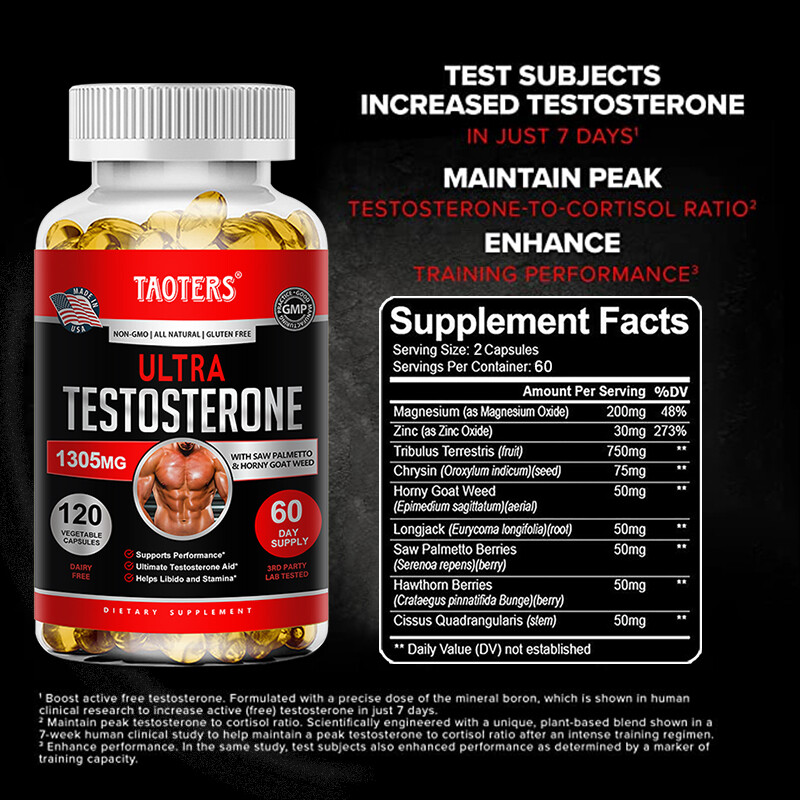 Ultimate Testosterone Aid for Men. Increase Sex Drive Power Testosteron-30 To120