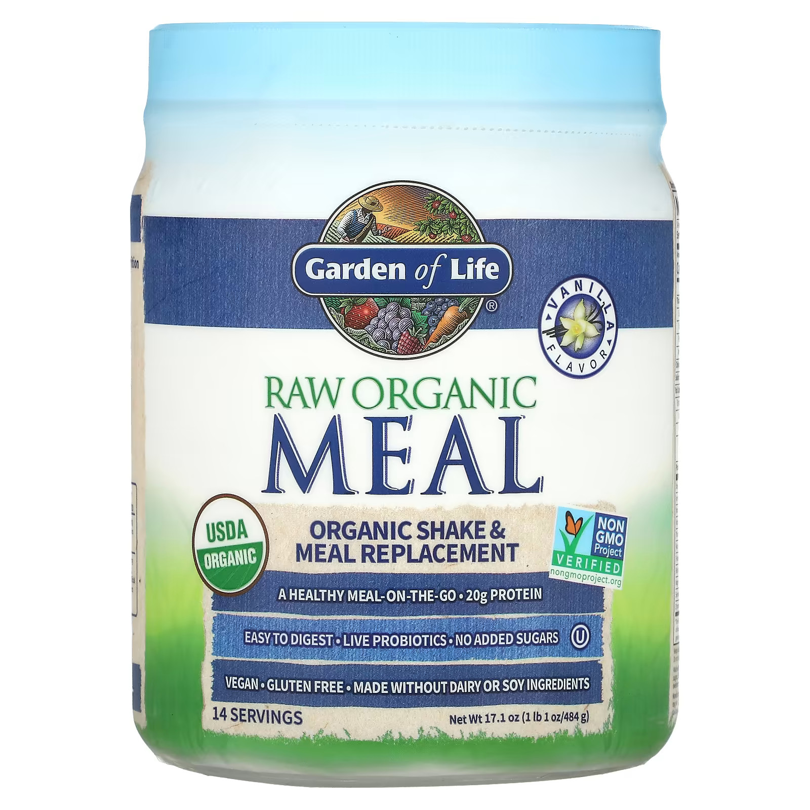 2 X Garden of Life, RAW Organic Meal Replacement Shake, Vanilla, 18.-worldwide