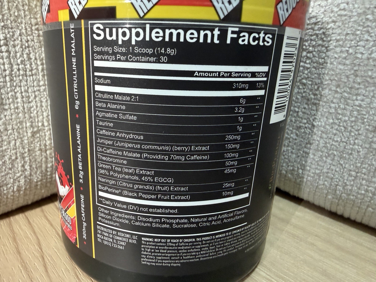 REDCON1 Total War Pre-Workout Powder Cherry & Coconut 30 Servings 15.66 oz