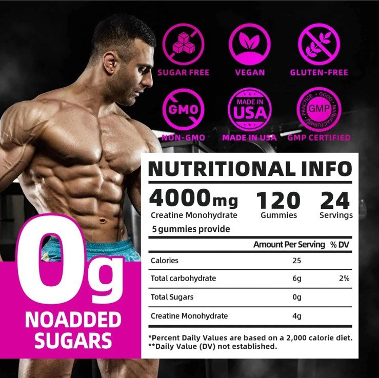 Flavored creatine monohydrate gummies sugar free,Pre workout supplements crea…