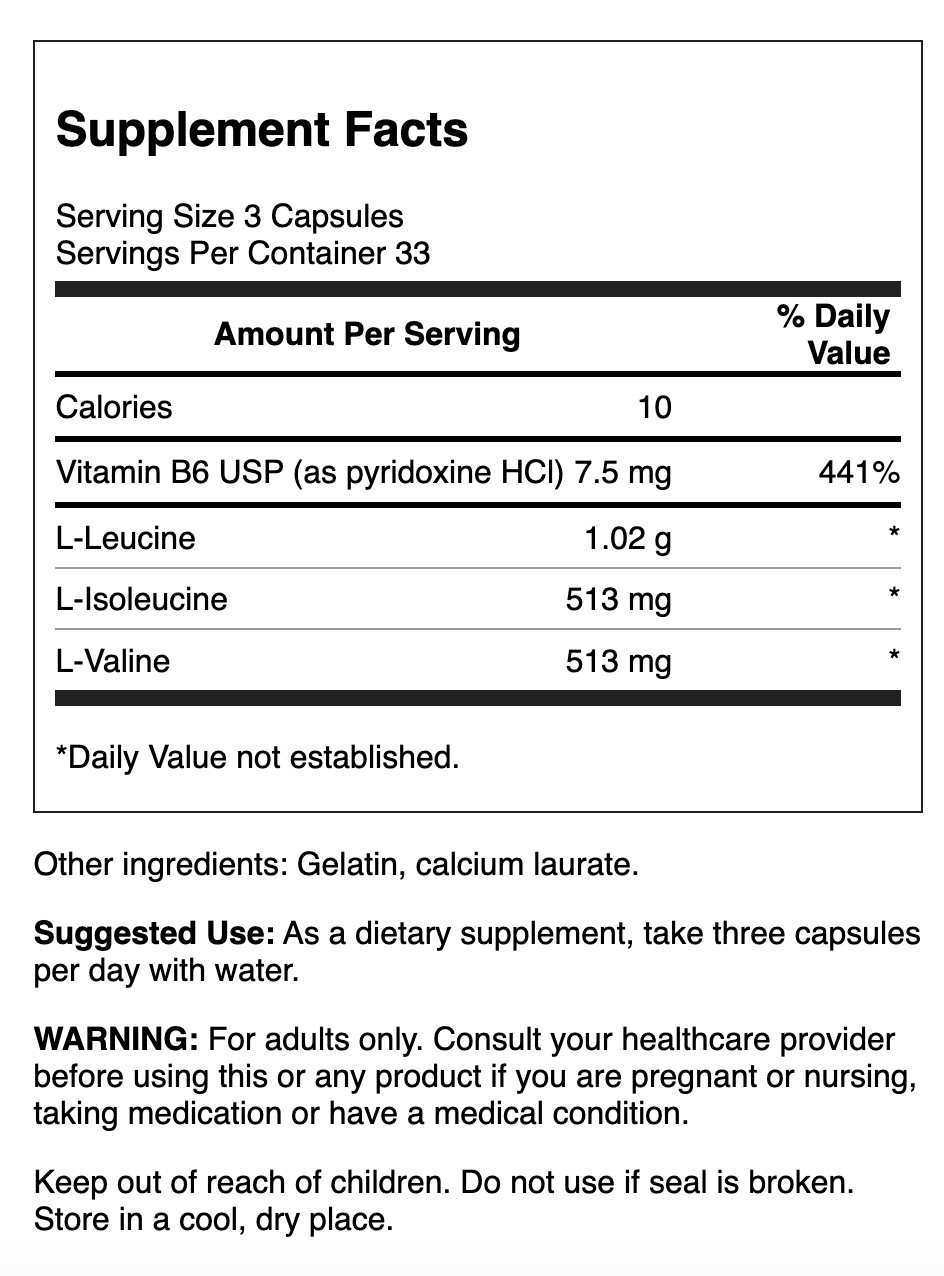 Swanson Branched-Chain Amino Acids 100 Capsules