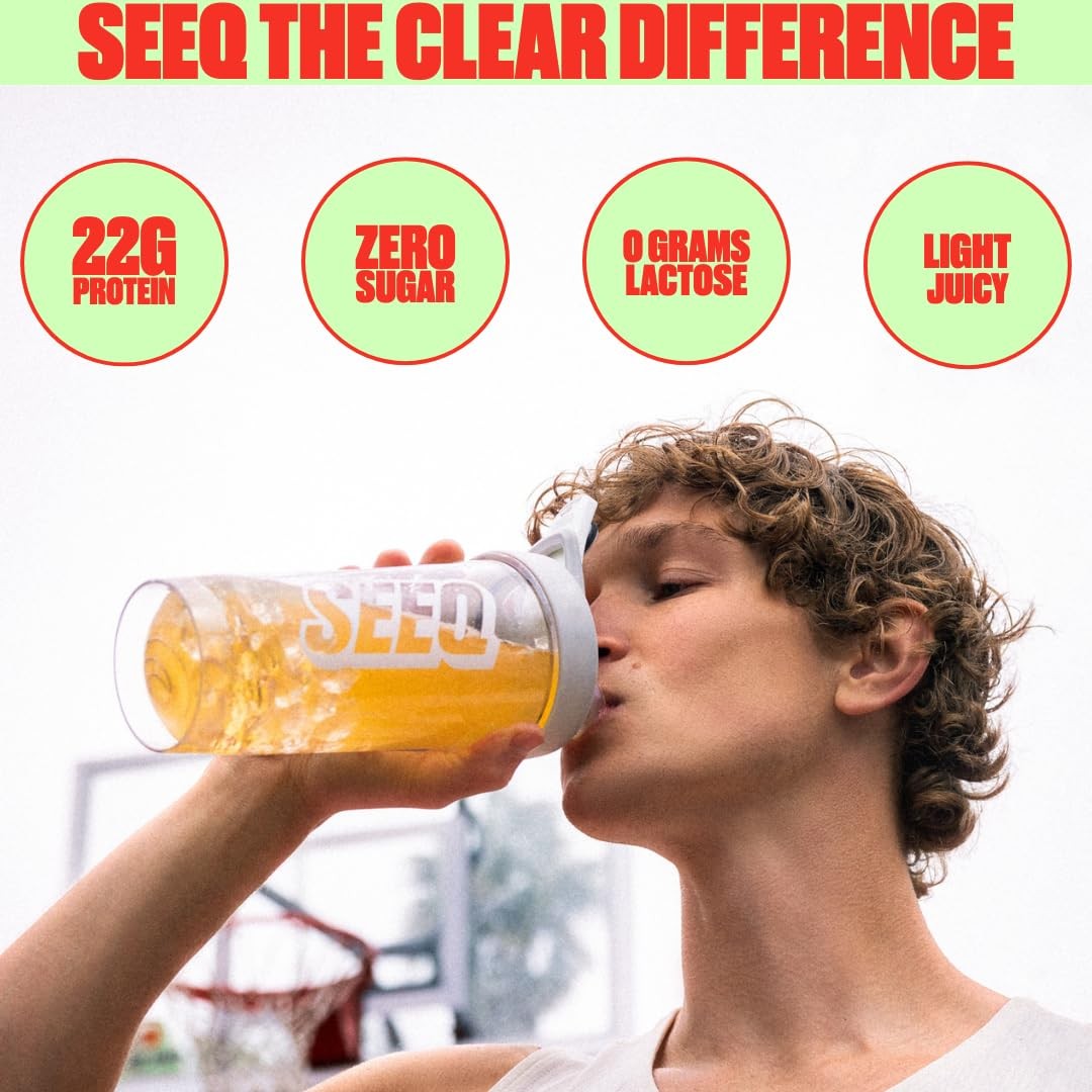 SEEQ Clear Protein Powder Watermelon Wave 22 Servings 22g Clear Whey Prote…