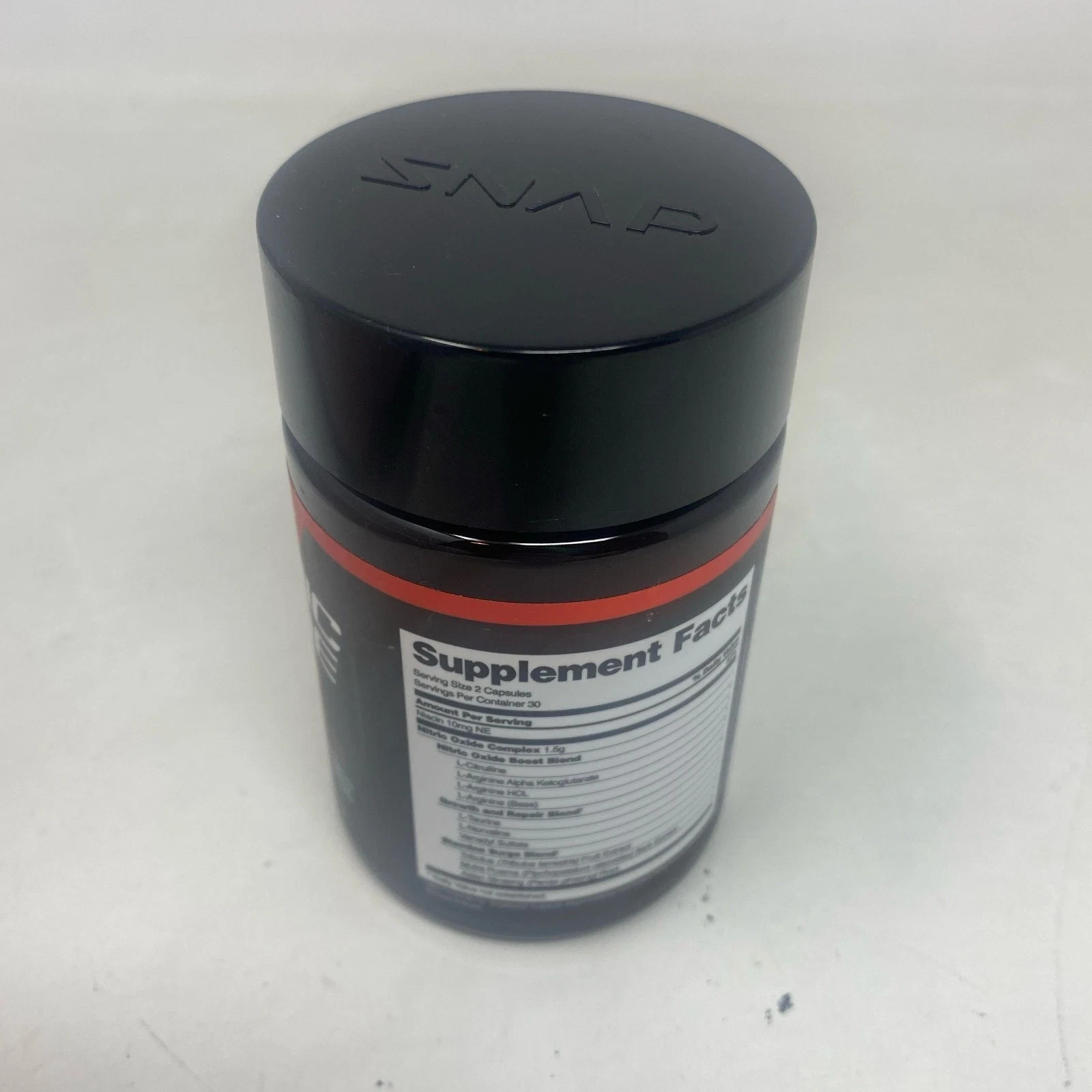 Snap Supplements Nitric Oxide Booster, 60 Veg Caps, Black/Red