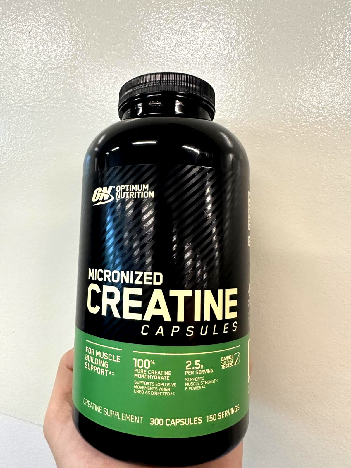 Optimum Nutrition 100% Pure Micronized 2500mg Creatine Monohydrate 300 Capsules