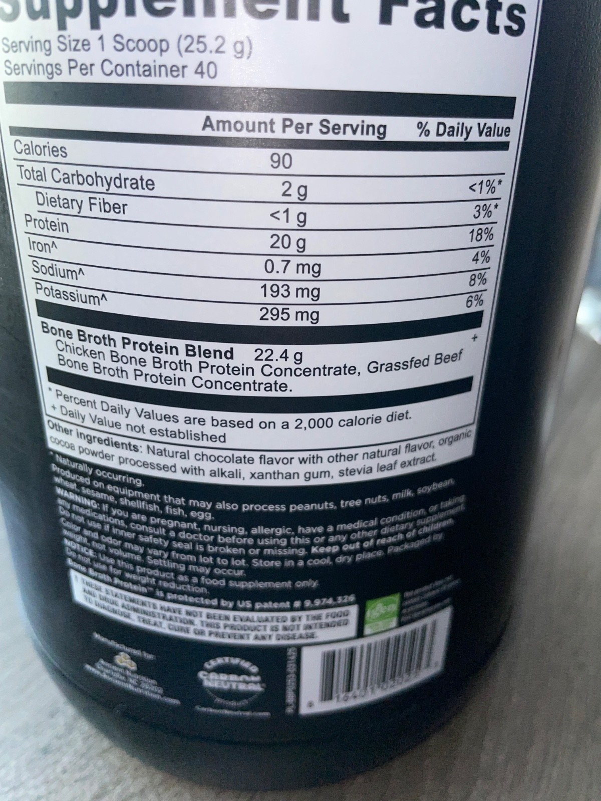 Ancient Nutrition ,Bone Broth Chocolate Protein Powder,20g Protein, 40 Servings