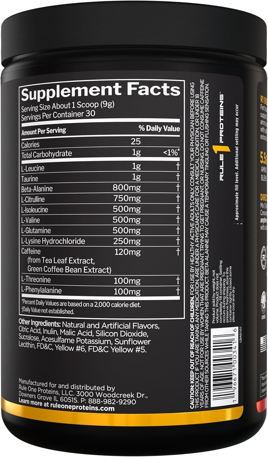 Rule 1 Energized Amino – Anytime Energy and Recovery Support with Bcaas, Glutami