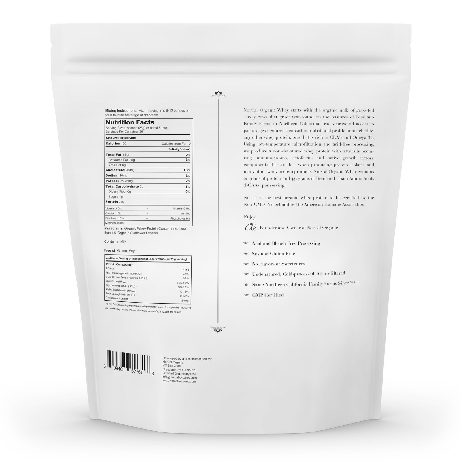 NorCal Organic Whey Protein | 100% GrassFed, USDA Certified | Pure, Clean Pro…