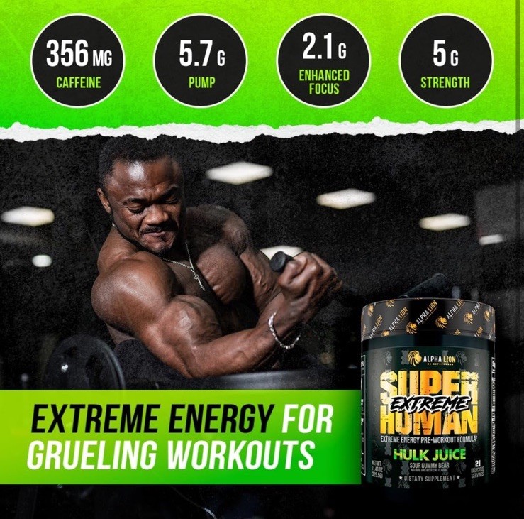 ALPHA LION SUPERHUMAN (BURN) Hulk Juice 2-IN-1 FAT BURNING PREWORKOUT NEW FLAVOR