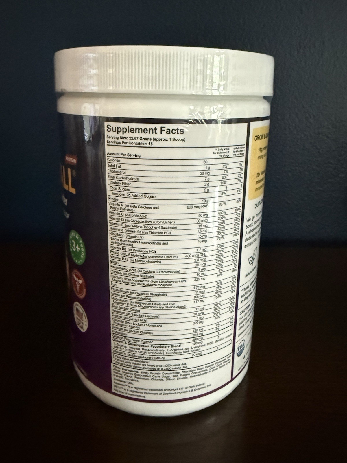 NuBest Tall Premium Kids Growth Protein Powder Chocolate Flavor 12 Oz