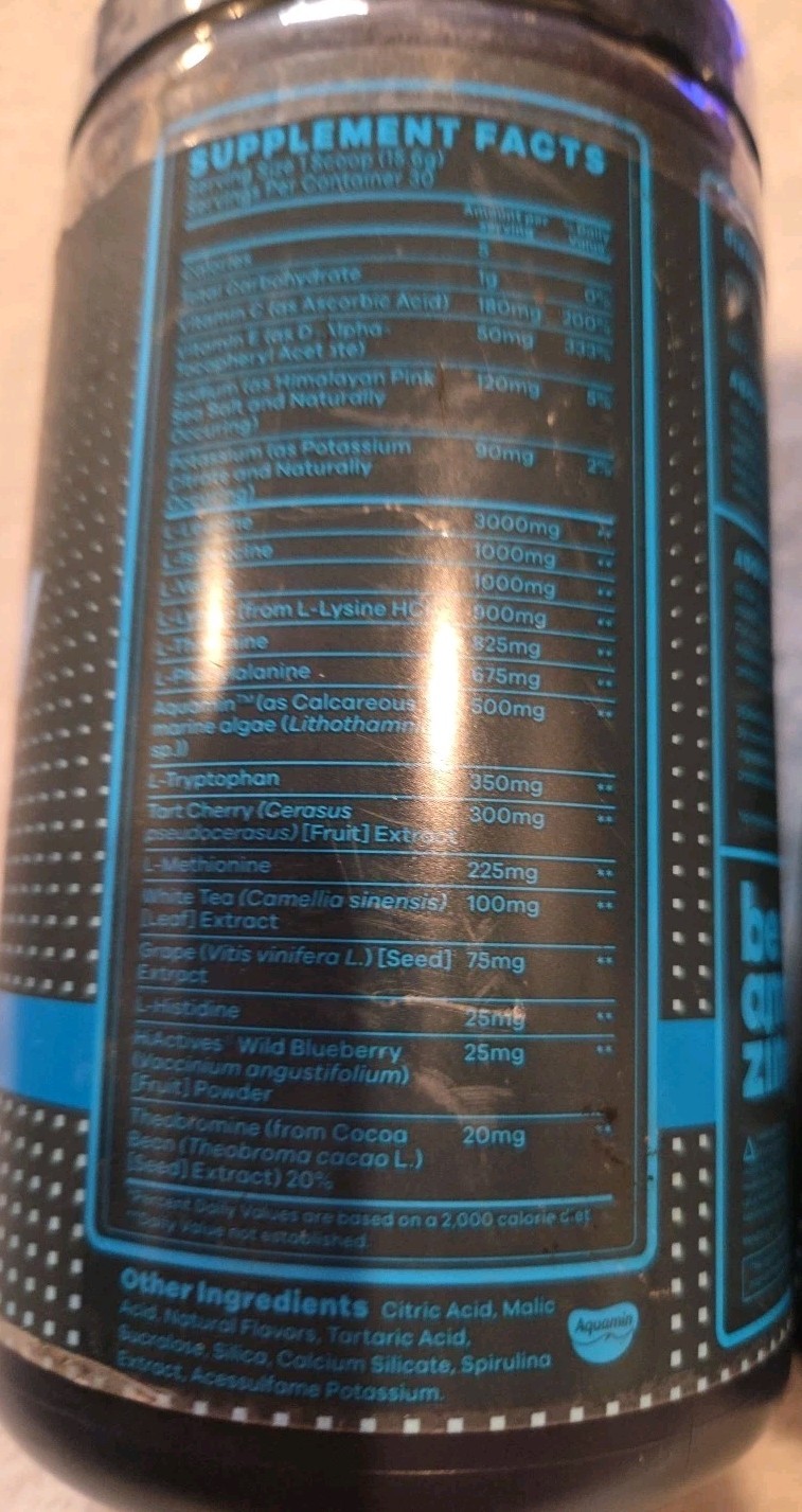 BEAM Be Amazing Recovery Aminos Powder BCAAs and EAAs Sour Blue Slushie 2 Jars
