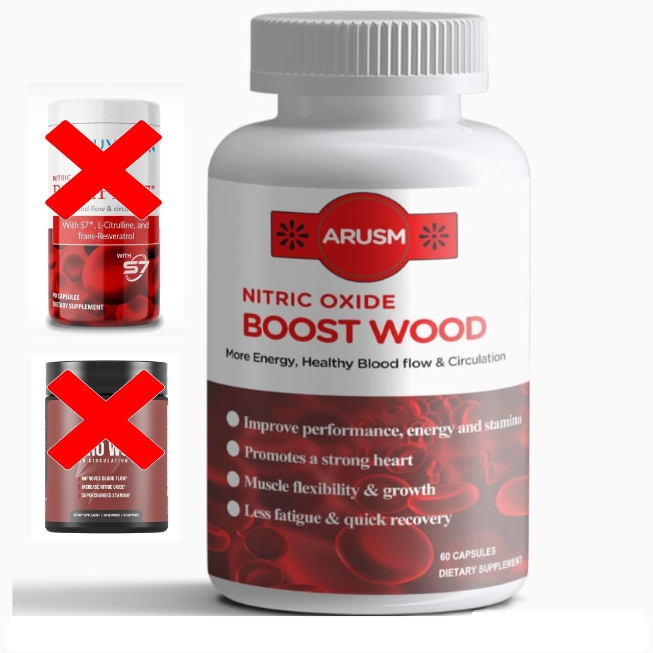Nitric Oxide Booster Supplement Supports Blood Flow Pre Workout 60 caps