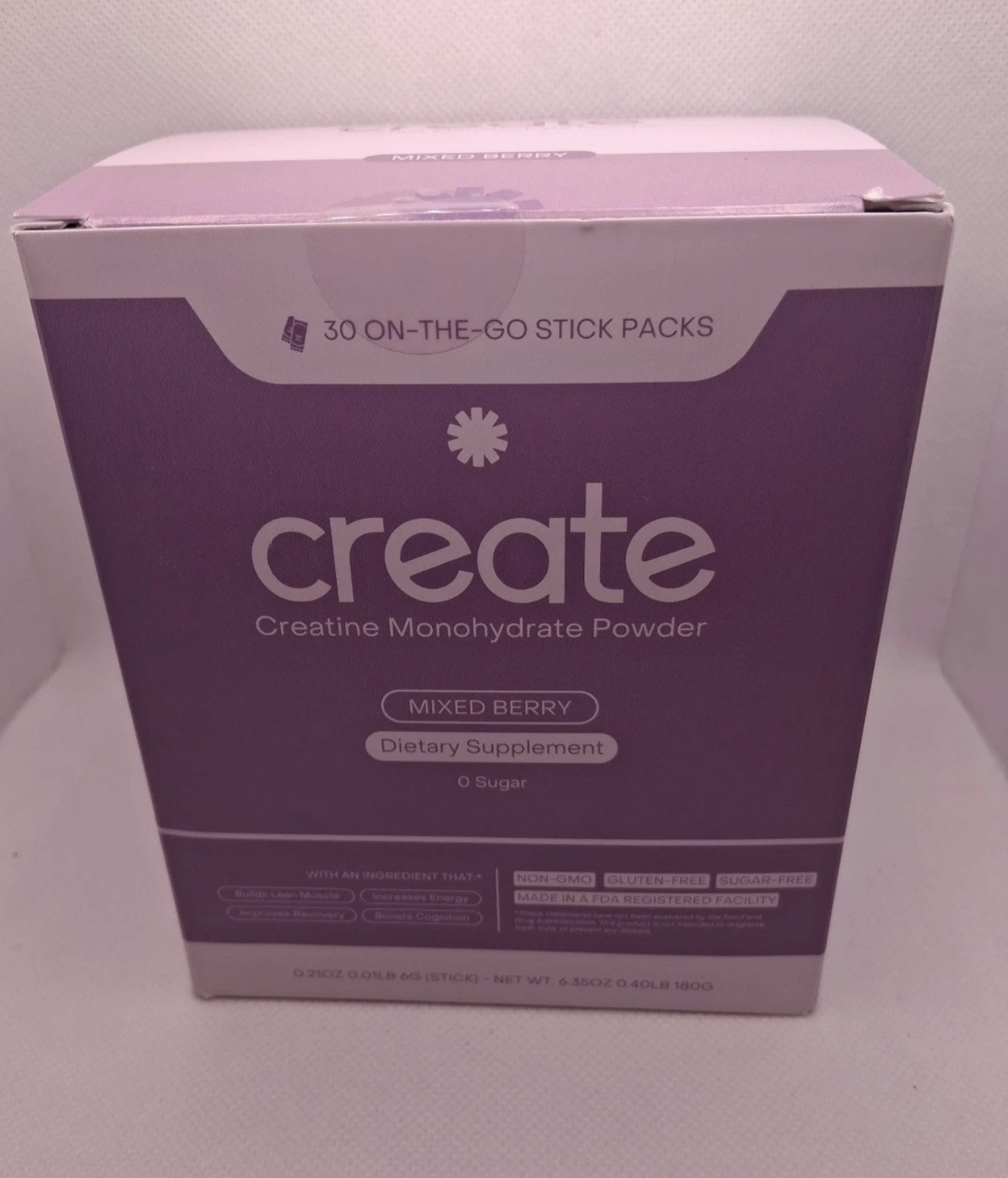 Creatine Mixed Berry-Create Creatine Monohydrate Powder 30 Packets Exp 8/27