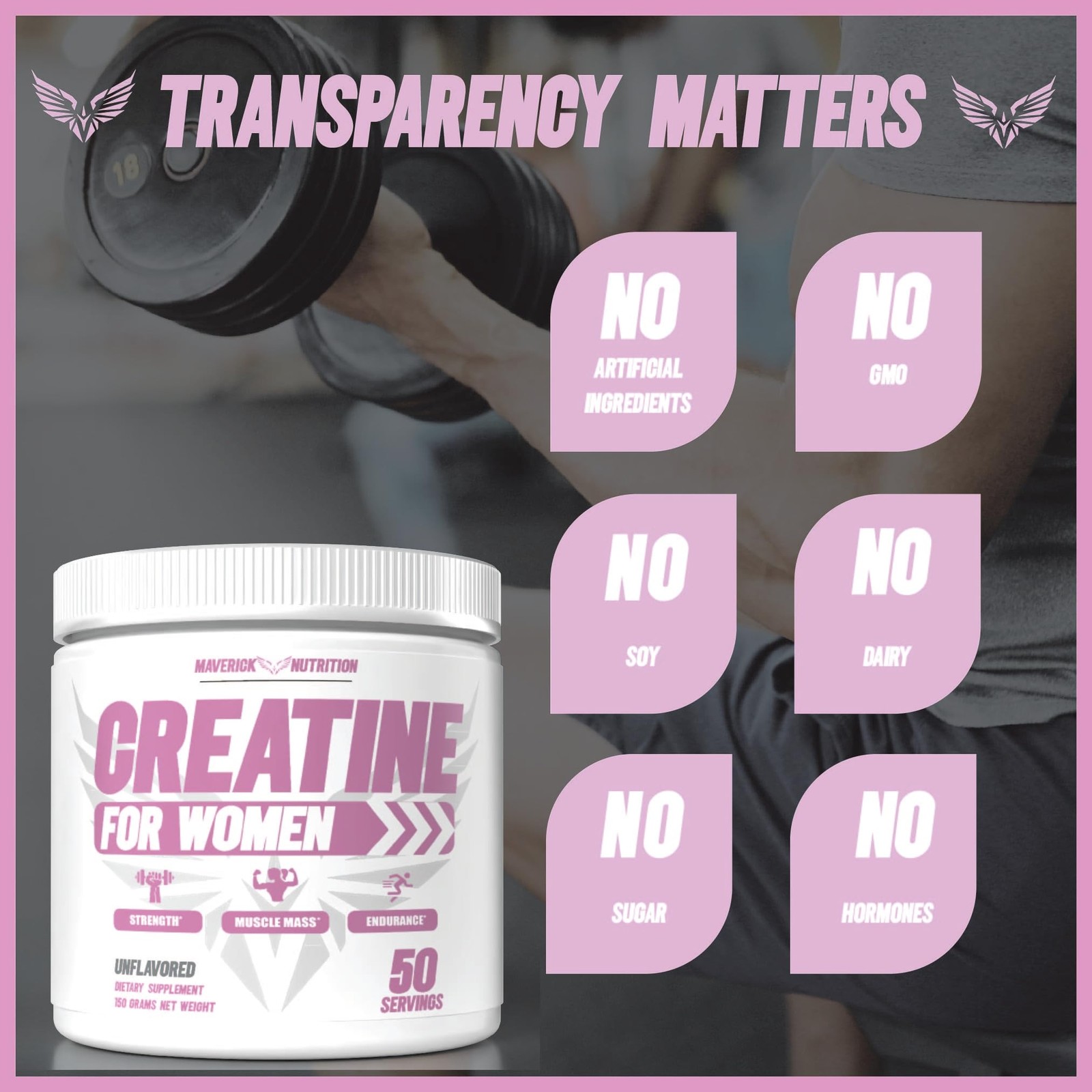 Monohidrato De Creatina Polvo Para Crecimiento Recuperacion Muscular De Mujeres