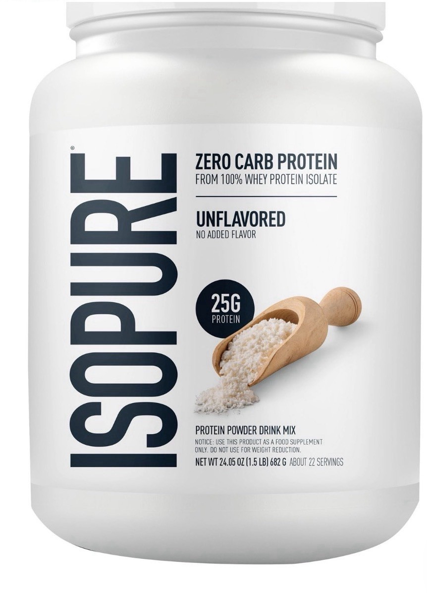 Isopure Zero Carb Whey Protein Isolate Powder Unflavored 25g Protein 24.05oz