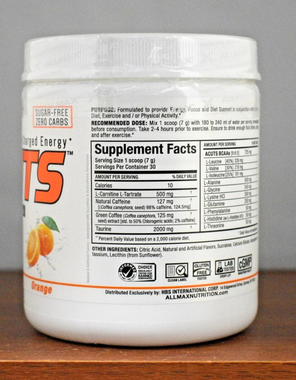 Allmax Nutrition AminoCuts A:CUTS Orange 210g Amino Energy Fat Burner Sugar Free