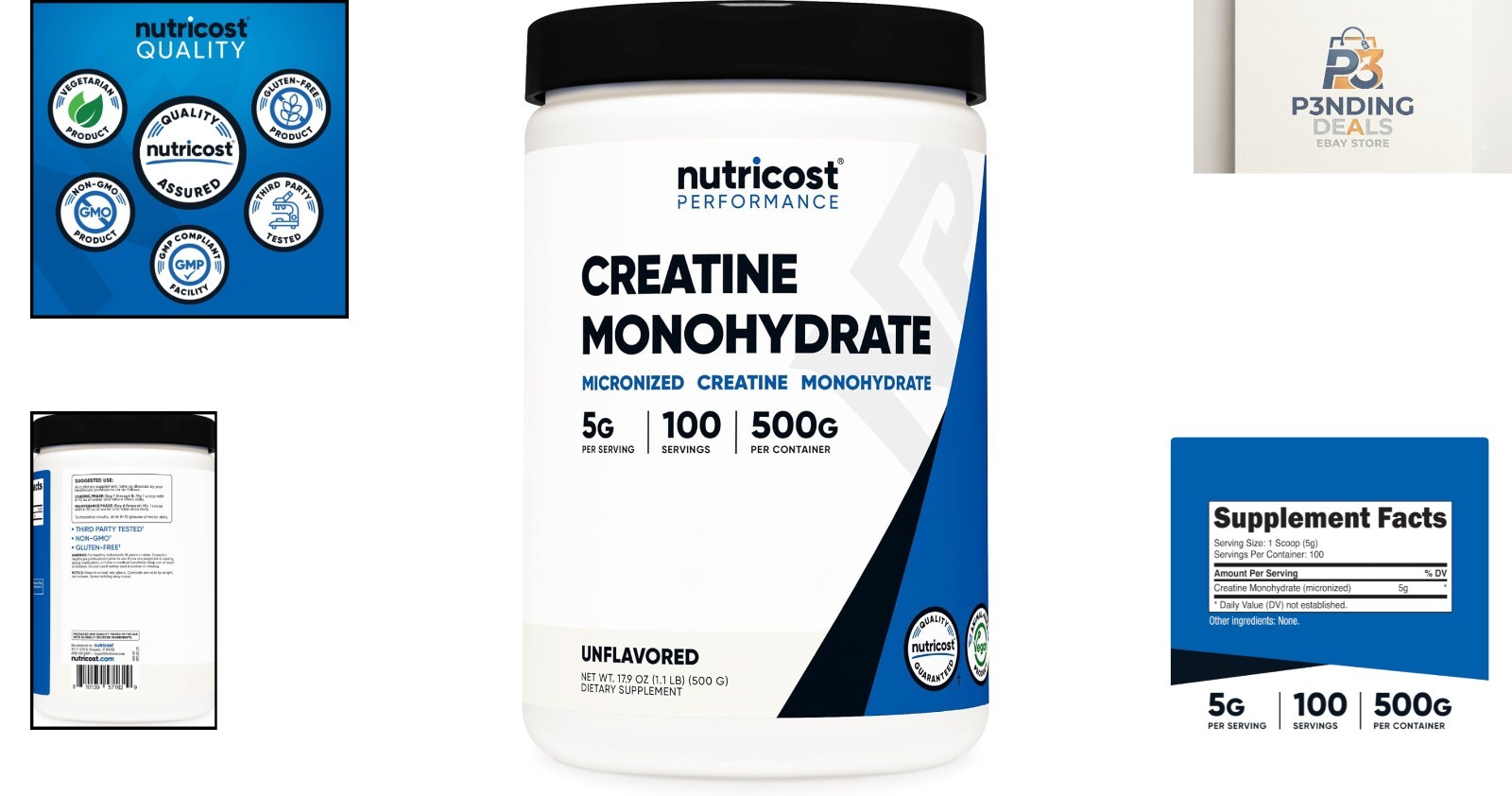 Unflavored Creatine Monohydrate 500g – 100 Servings for Peak Performance