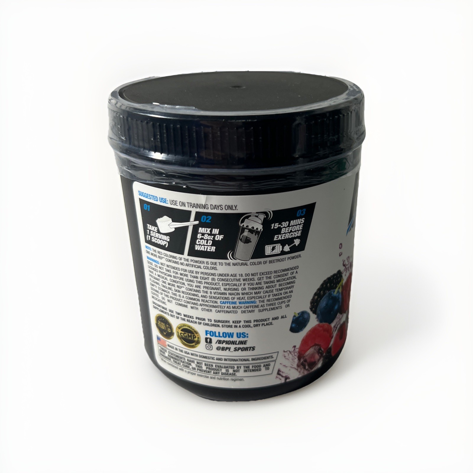 1x BPI Sports ONE MORE REP Berry Splash 25 Servings EXP: 5/27