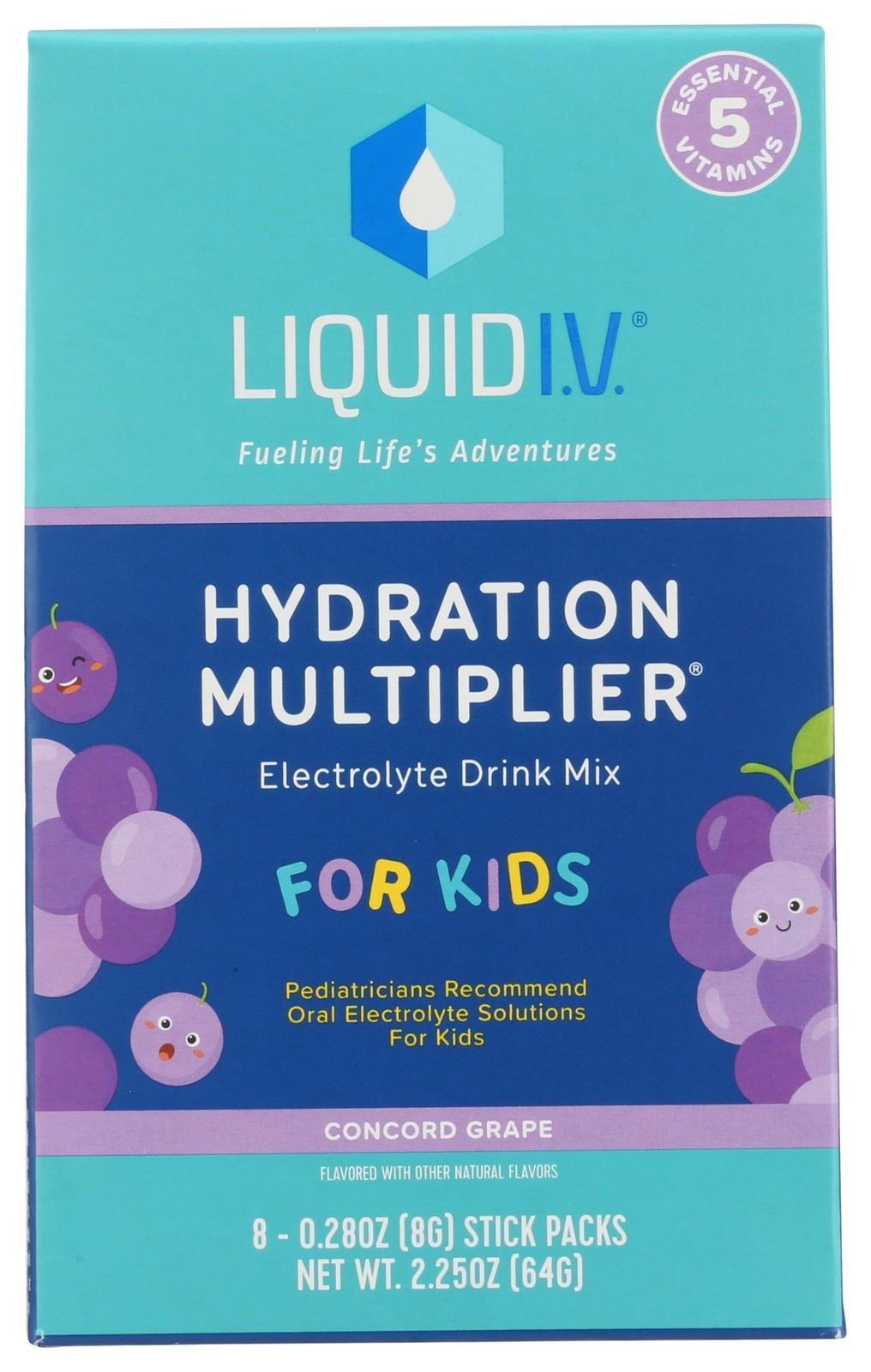 LIQUID IV Concord Grape Kids Hydration Mix 8 Count, 0.28 OZ