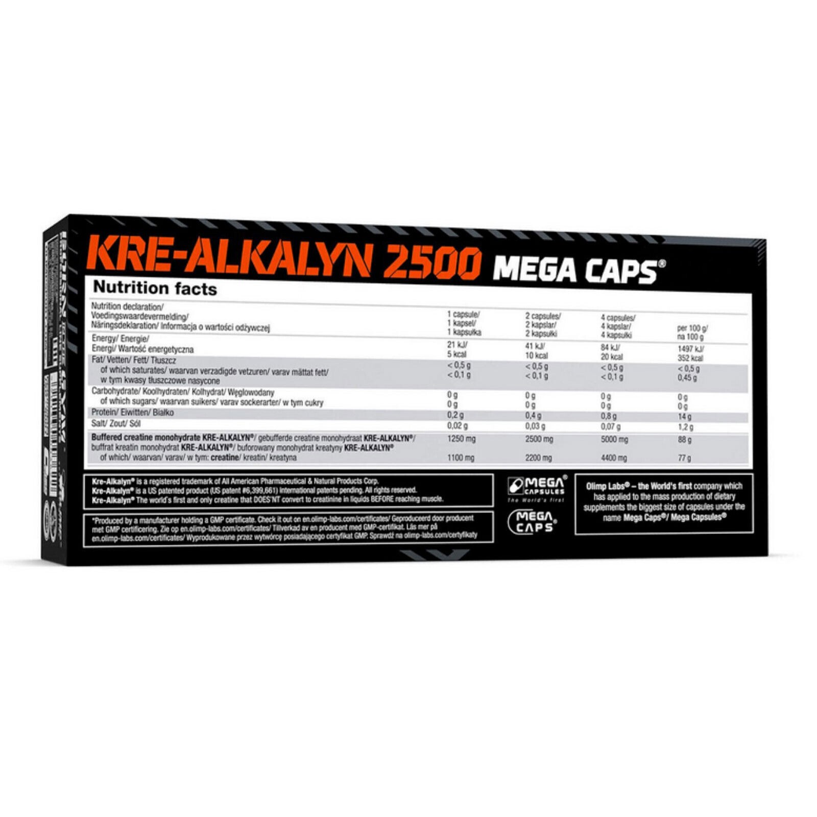Kre-Alkalyn 30-180 Caps. pH-Correct Creatine Buffered Monohydrate Muscle Growth