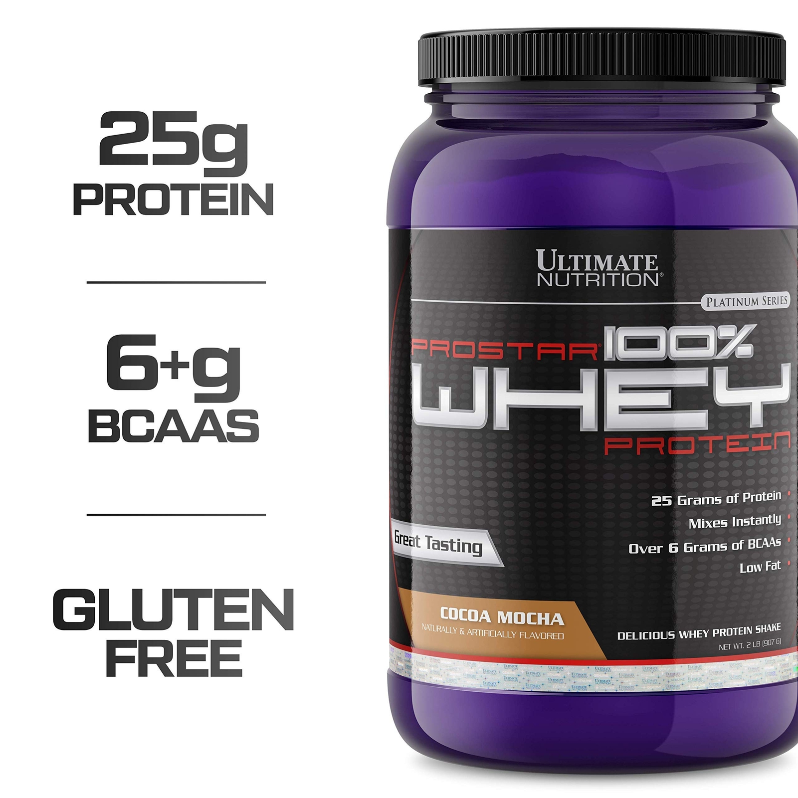 Prostar Whey Protein Powder 25 gm of Protein – 30 Servings, Cocoa Mocha, 2 lbs
