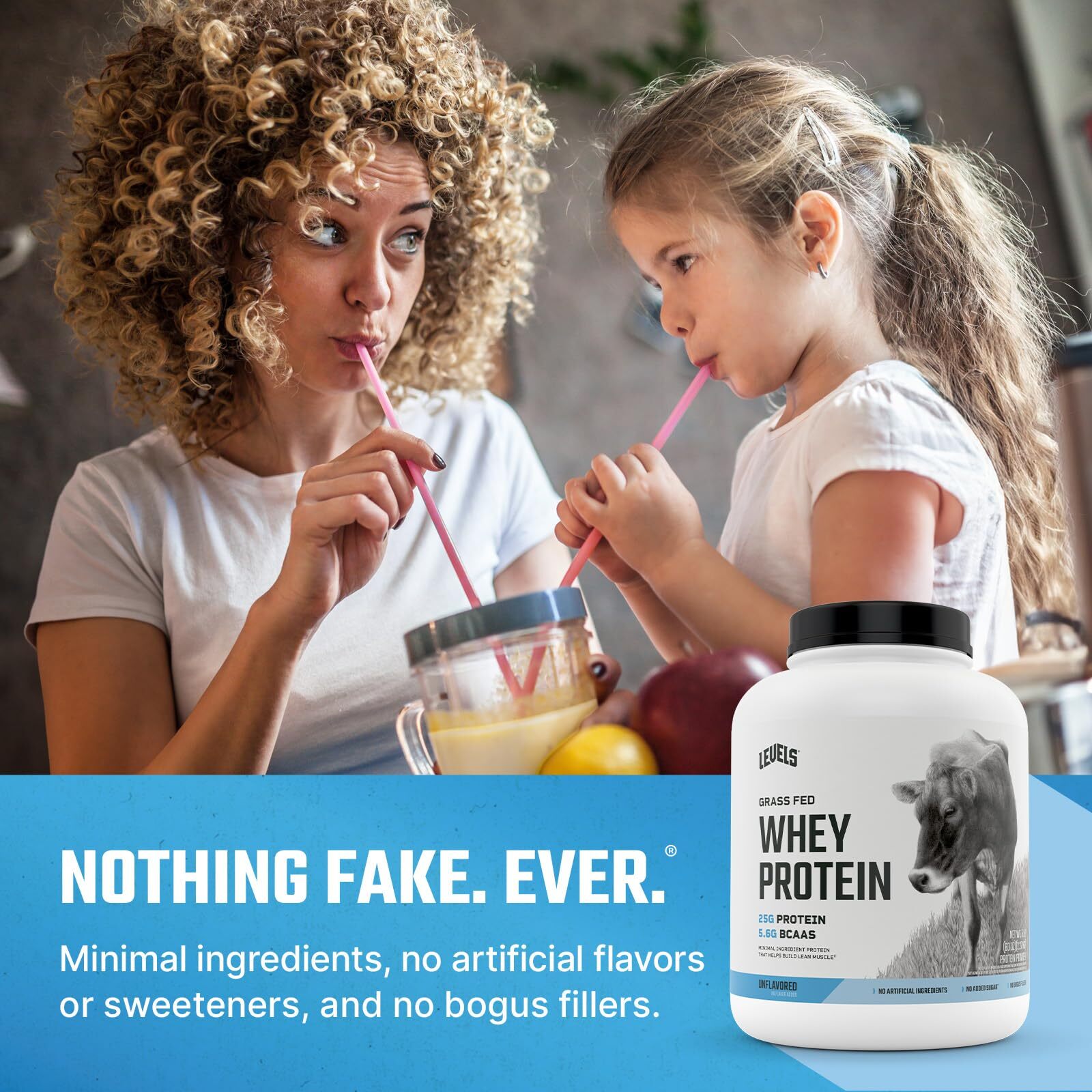 Levels Whey Protein Powder 71 Servings 25g Protein Unflavored Gluten Free