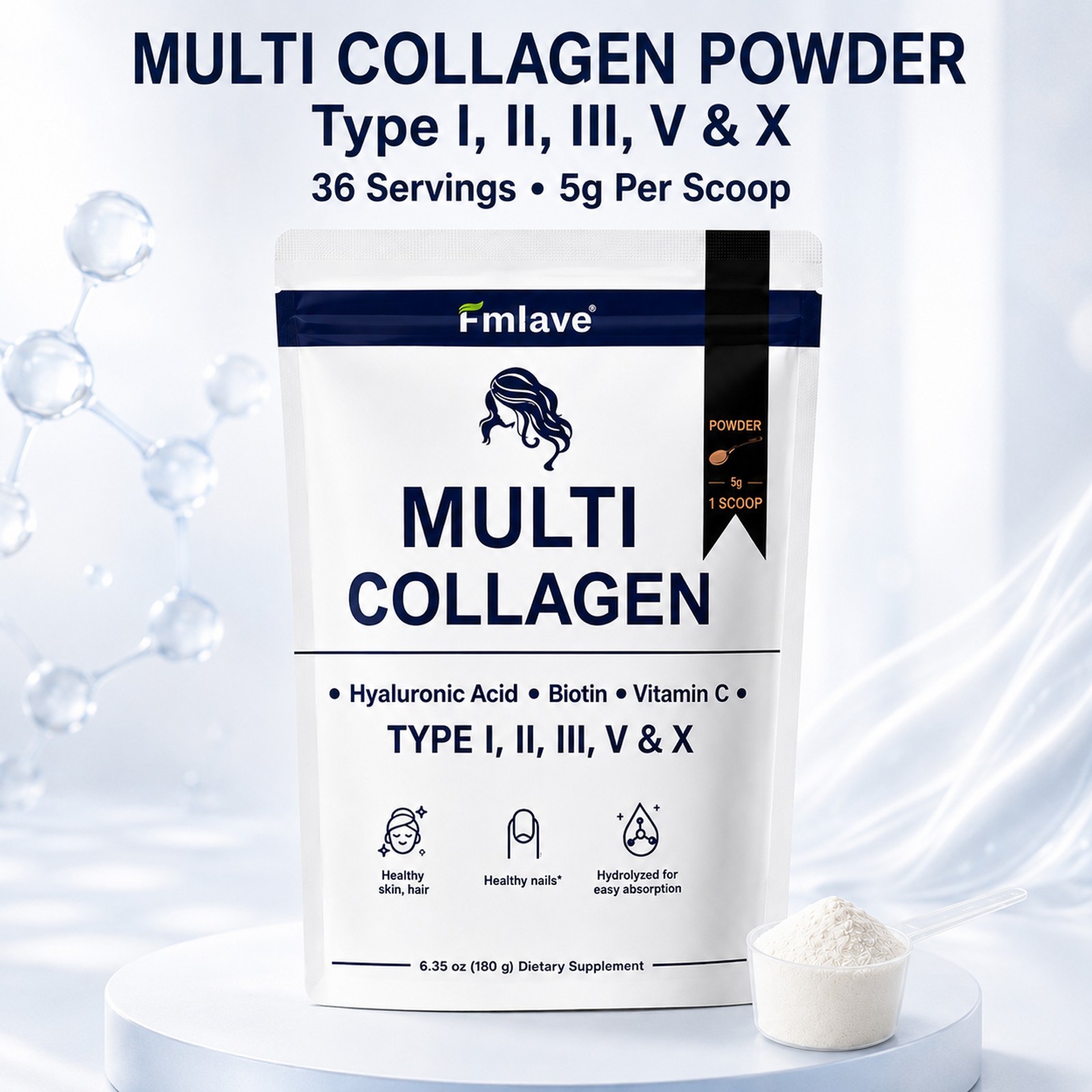 Creatine for Women + Collagen Peptides 5G Each – Muscle, Beauty, Performance 2pc