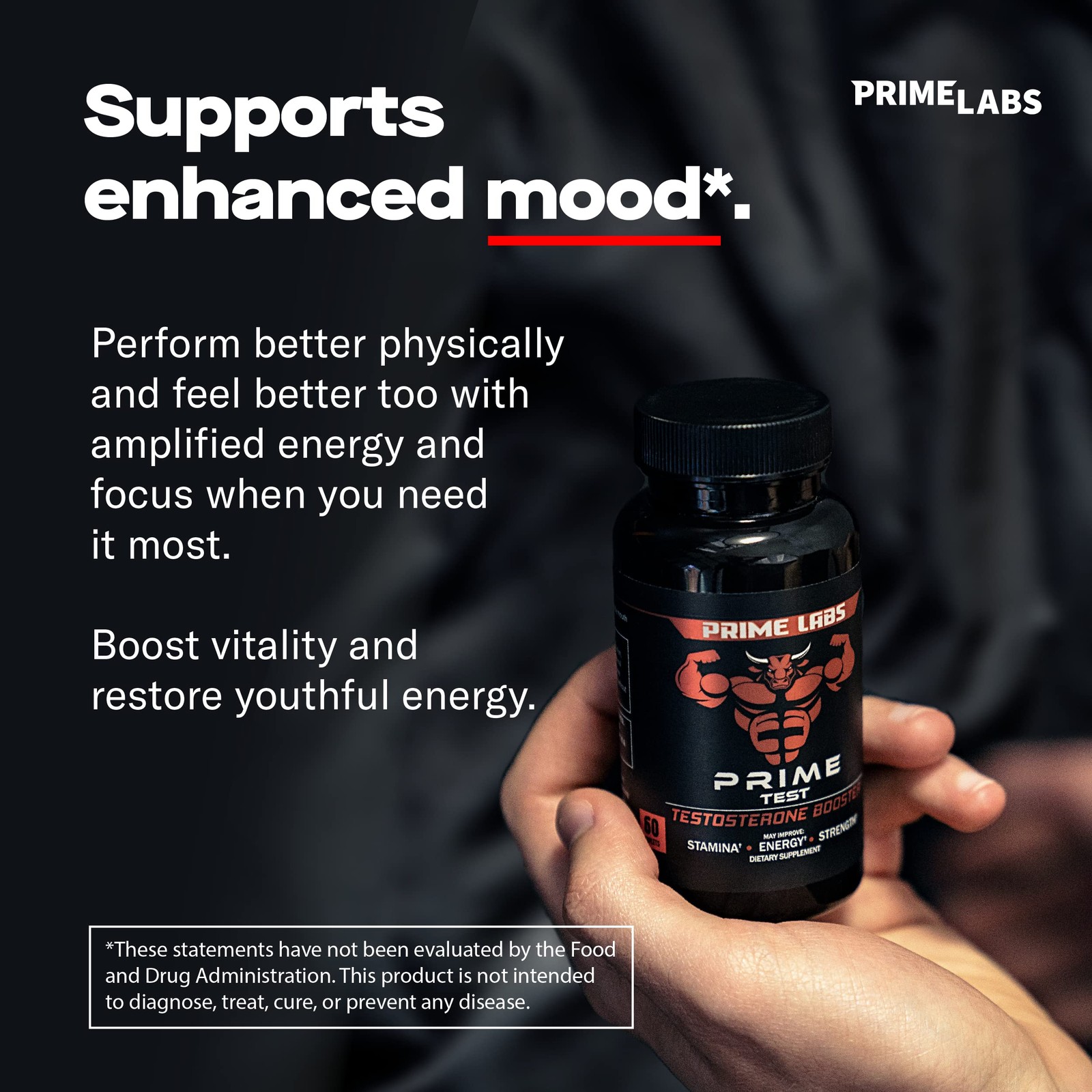 Prime Labs – Men’s Testosterone Booster – 60 Count (Pack of 1), Test