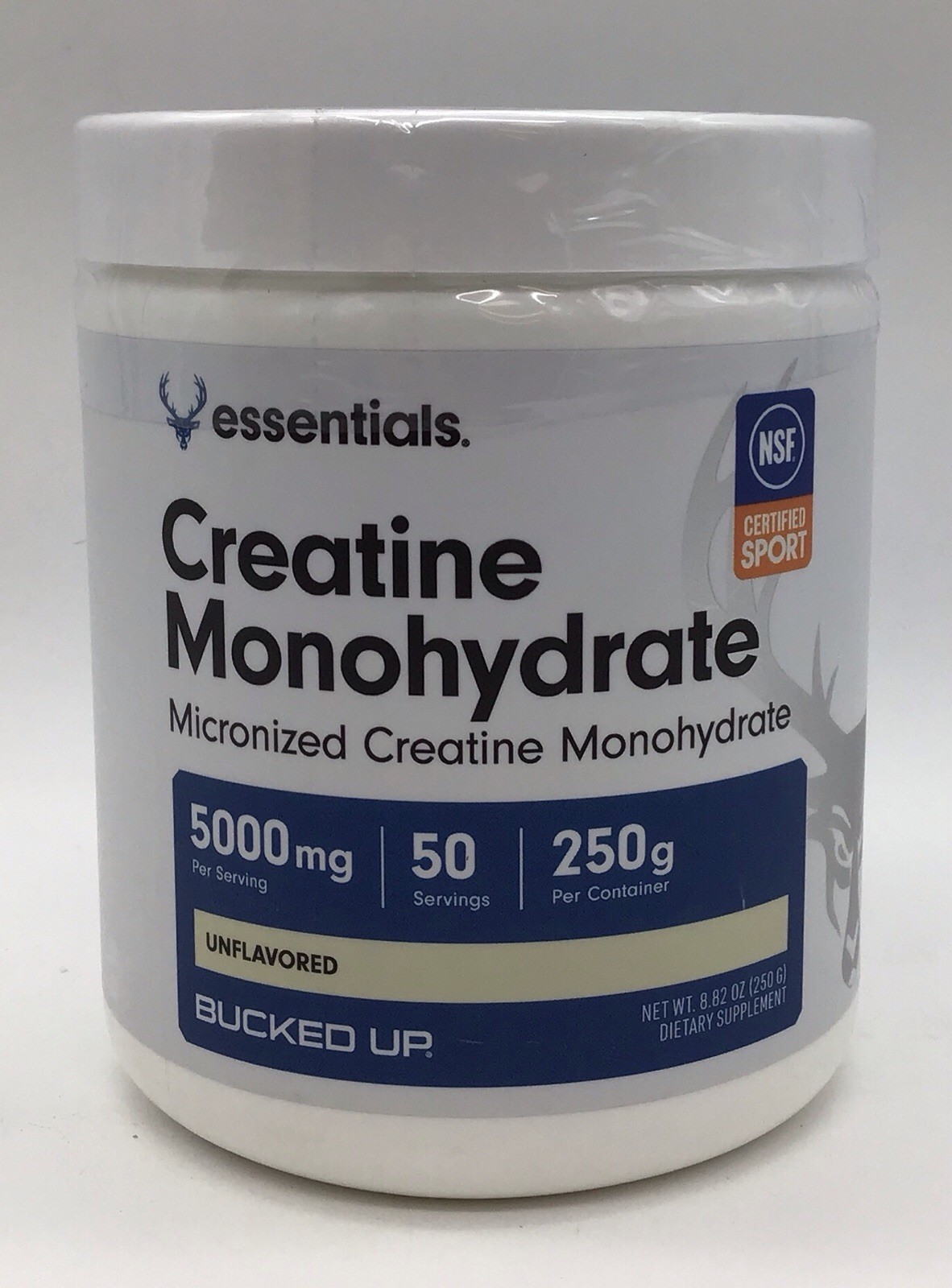 3X BUCKED UP CREATINE MONOHYDRATE UNFLAVORED 50 SERVINGS EACH EXP 07/2028