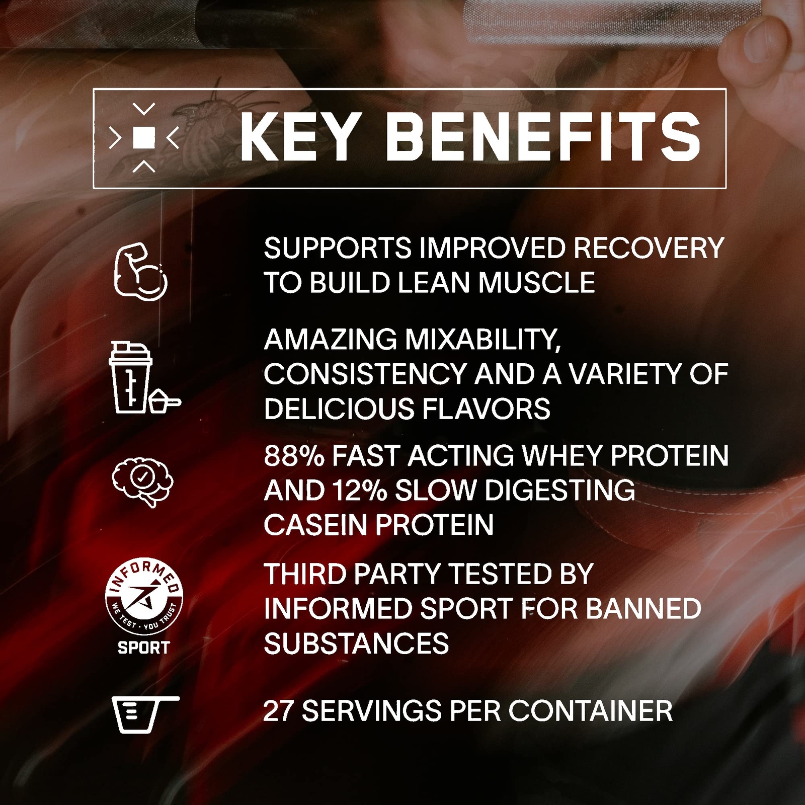 BARE PERFORMANCE NUTRITION BPN Whey Protein + Casein Protein Powder Blend Fud…
