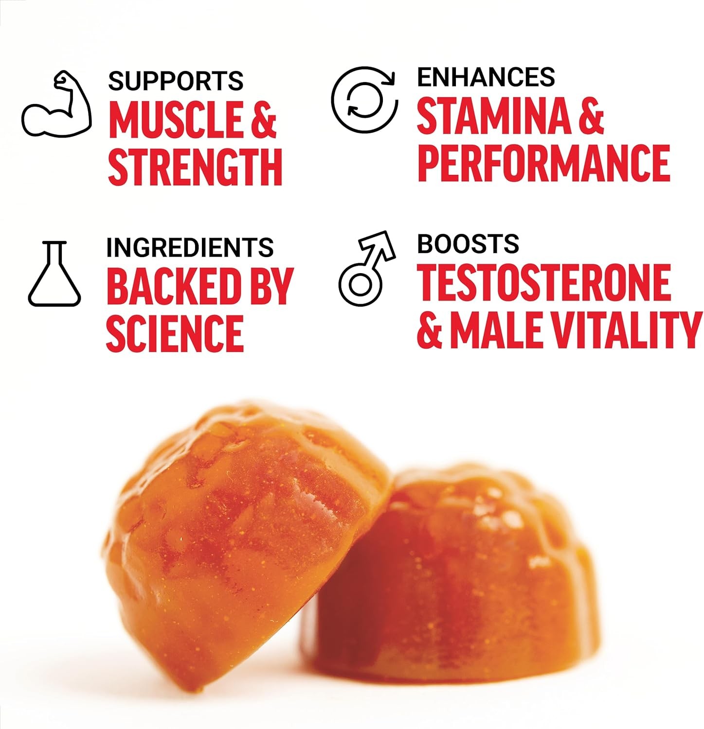 Force Factor Test X180 Gummies Testosterone Booster for 60 Count (Pack of 1)