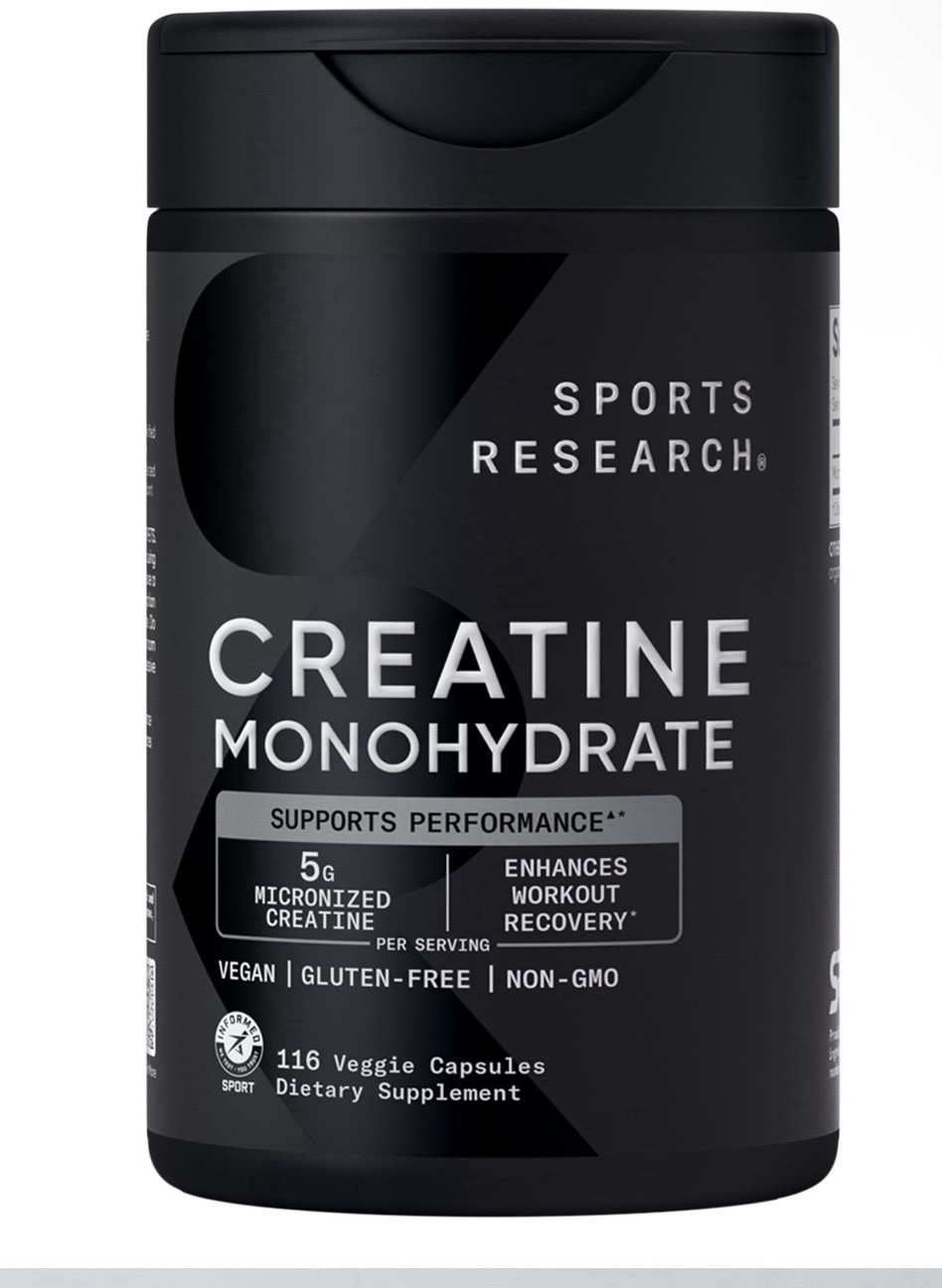 Sports Research Creatine Monohydrate 5g 116 Vegan Caps Gluten-Free Non-GMO