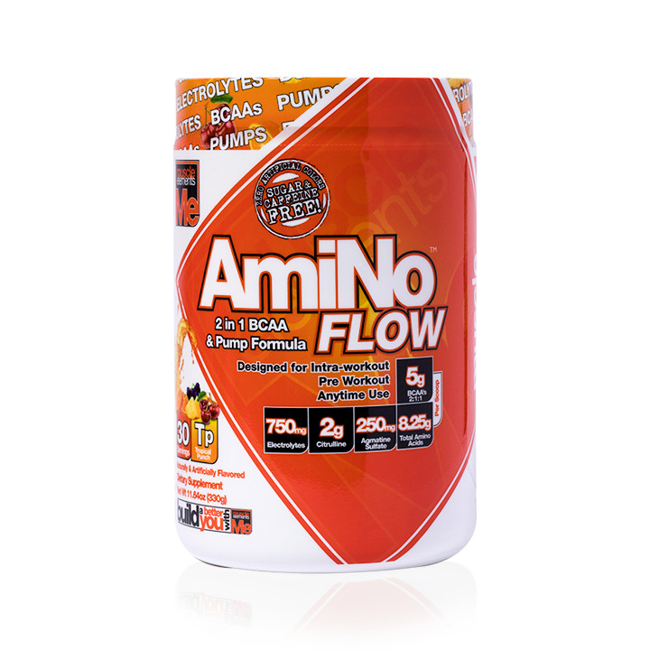 Muscle Elements Amino Flow BCAA 2:1:1 Electrolytes TROPICAL PUNCH (30 Servings)