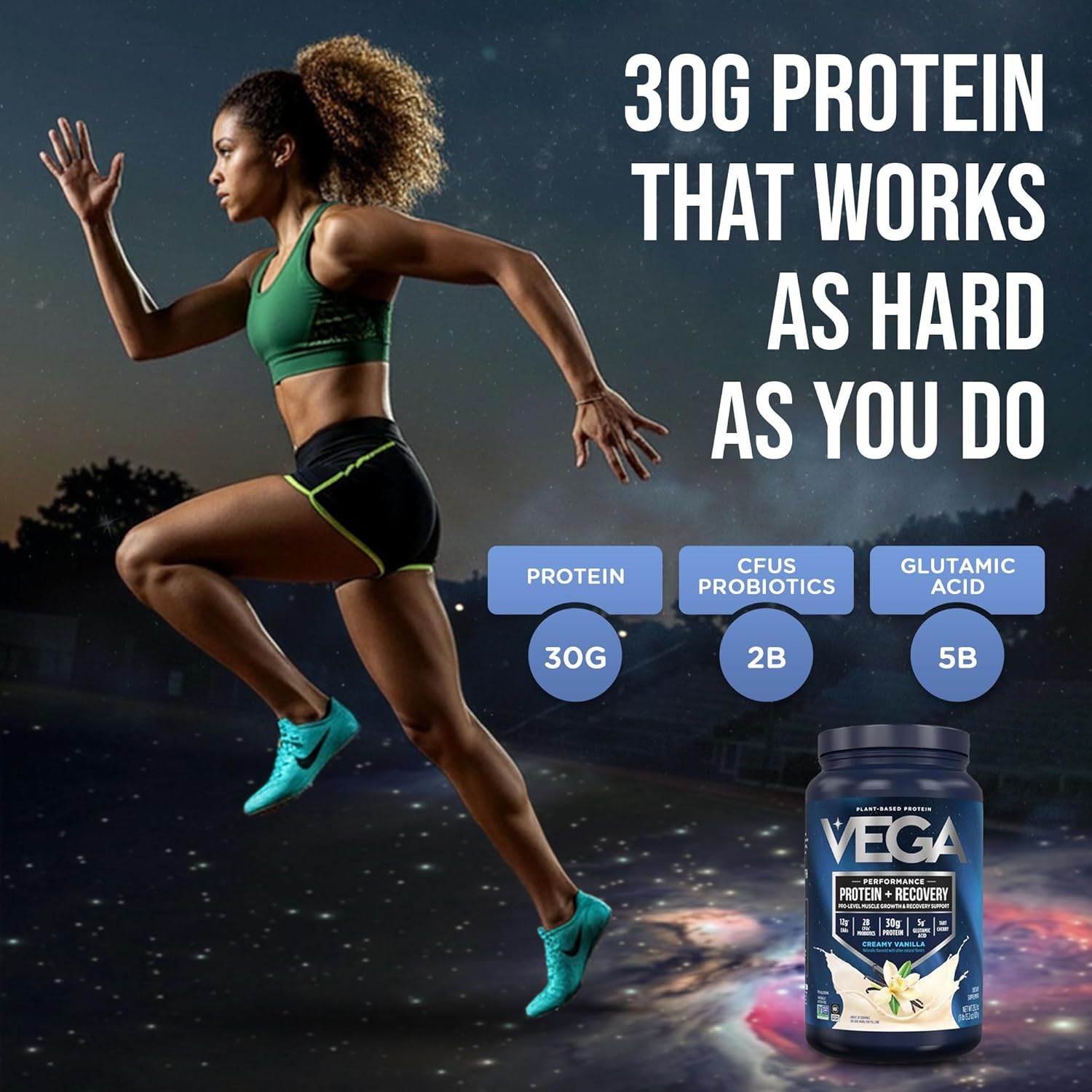Protein + Recovery, Vanilla – 30G n Protein, Dairy & Gluten Free, Probiotics, NS