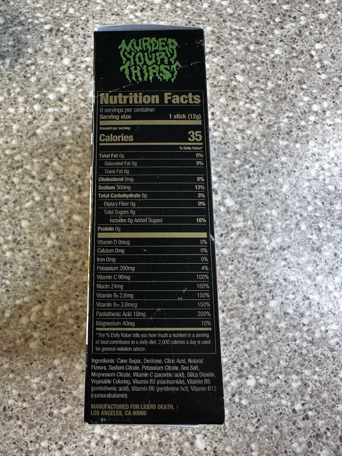 Liquid Death Electrolyte Drink Mix Death Dust Lime 6 .42 Oz Packets