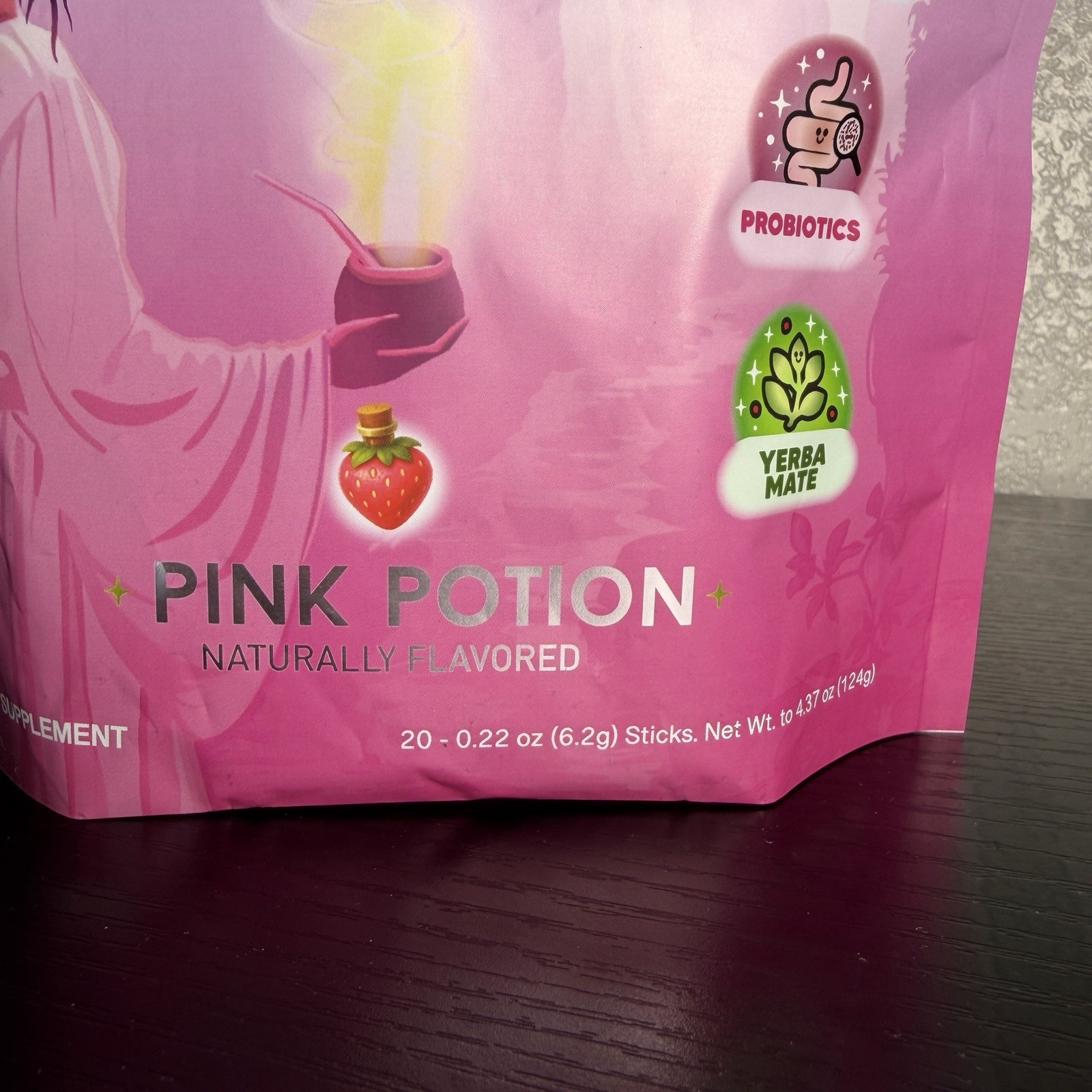 Yerba Magic Pink Potion Drink Mix Powder 20 Sticks 4.37 oz Pre/Probiotics