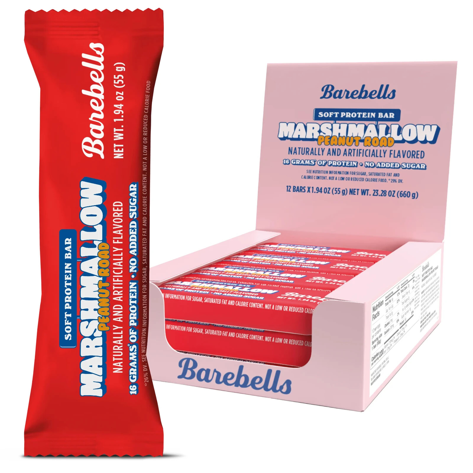 Barebells Protein Bar Marshmallow Peanut Road 12 Bars Barebell Bar
