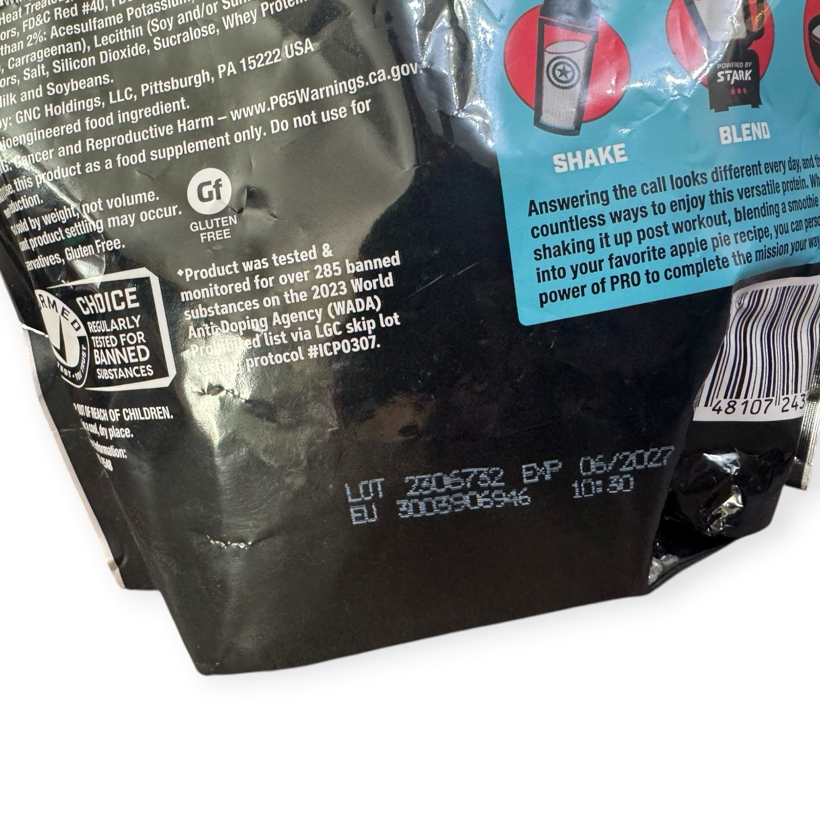 GNC Pro 100% Whey Protein Marvel Star Spangled Birthday Cake. **NEW** EXP 6/2027