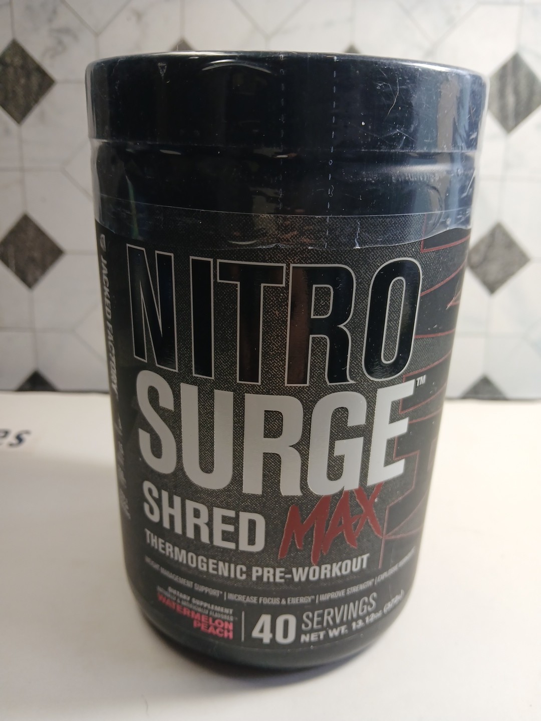 Nitro Surge, Shred Thermogenic Pre-Workout, Watermelon Peach 13.12 oz Exp 12/26