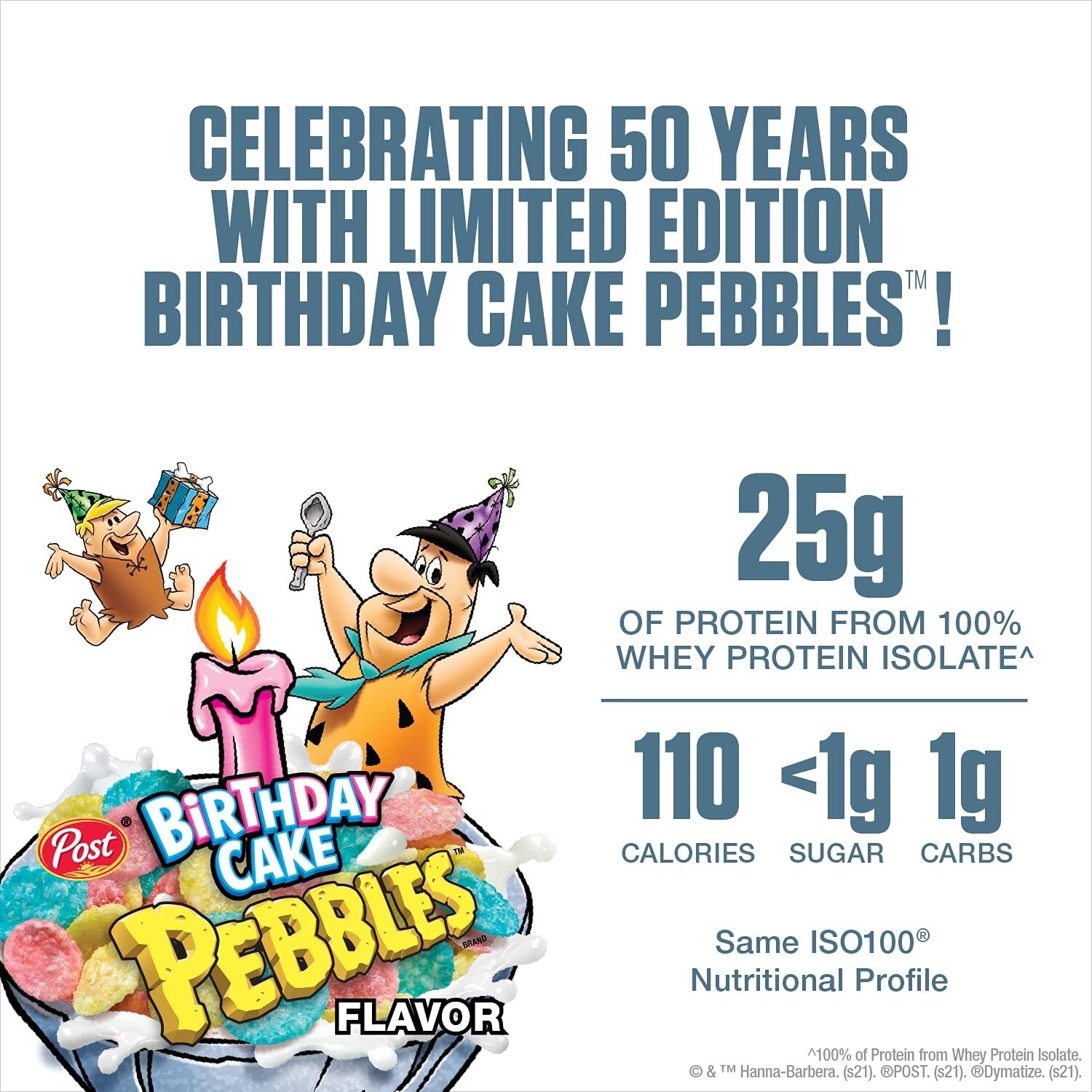 Dymatize ISO100 Hydrolyzed Protein Powder 100% Whey Birthday Cake Pebbles, 5 lb