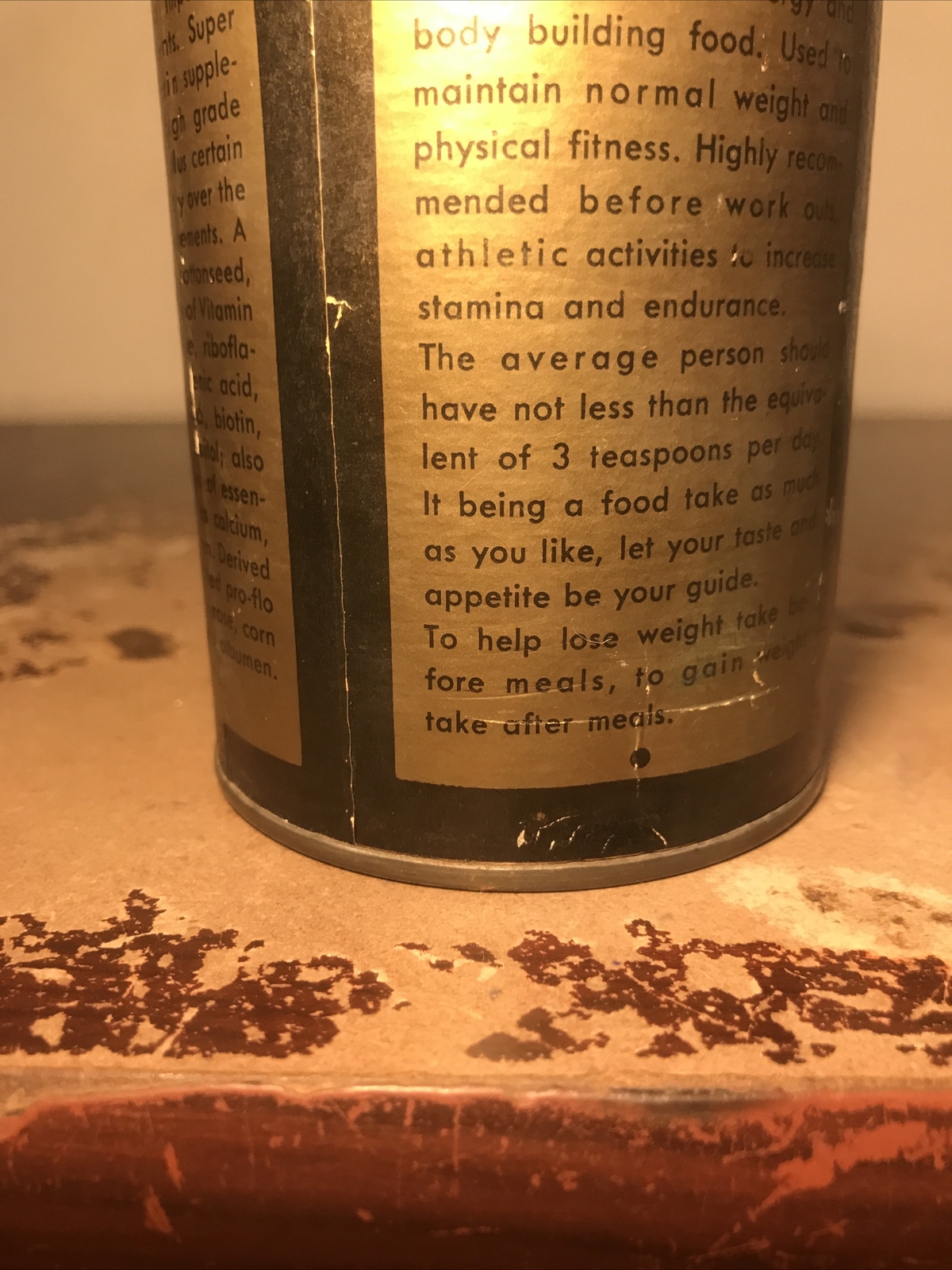 Vintage Protein Powder Container 11 Oz Super 60 Protein